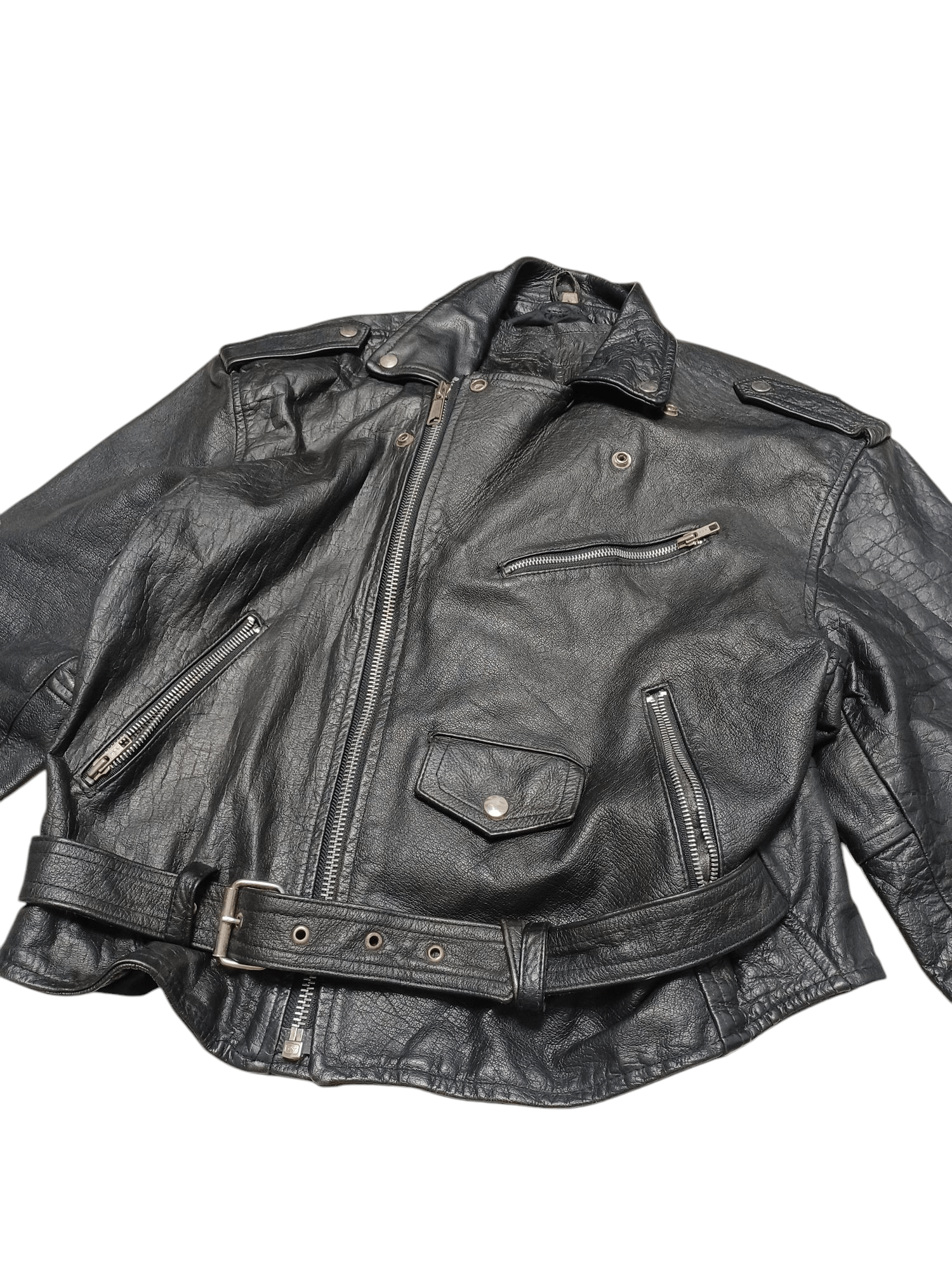 Leather FIRE VINTAGE LEATHER JACKET MOTO BIKER REAL LEATHER YKK Size US XL / EU 56 / 4 - 2 Thumbnail