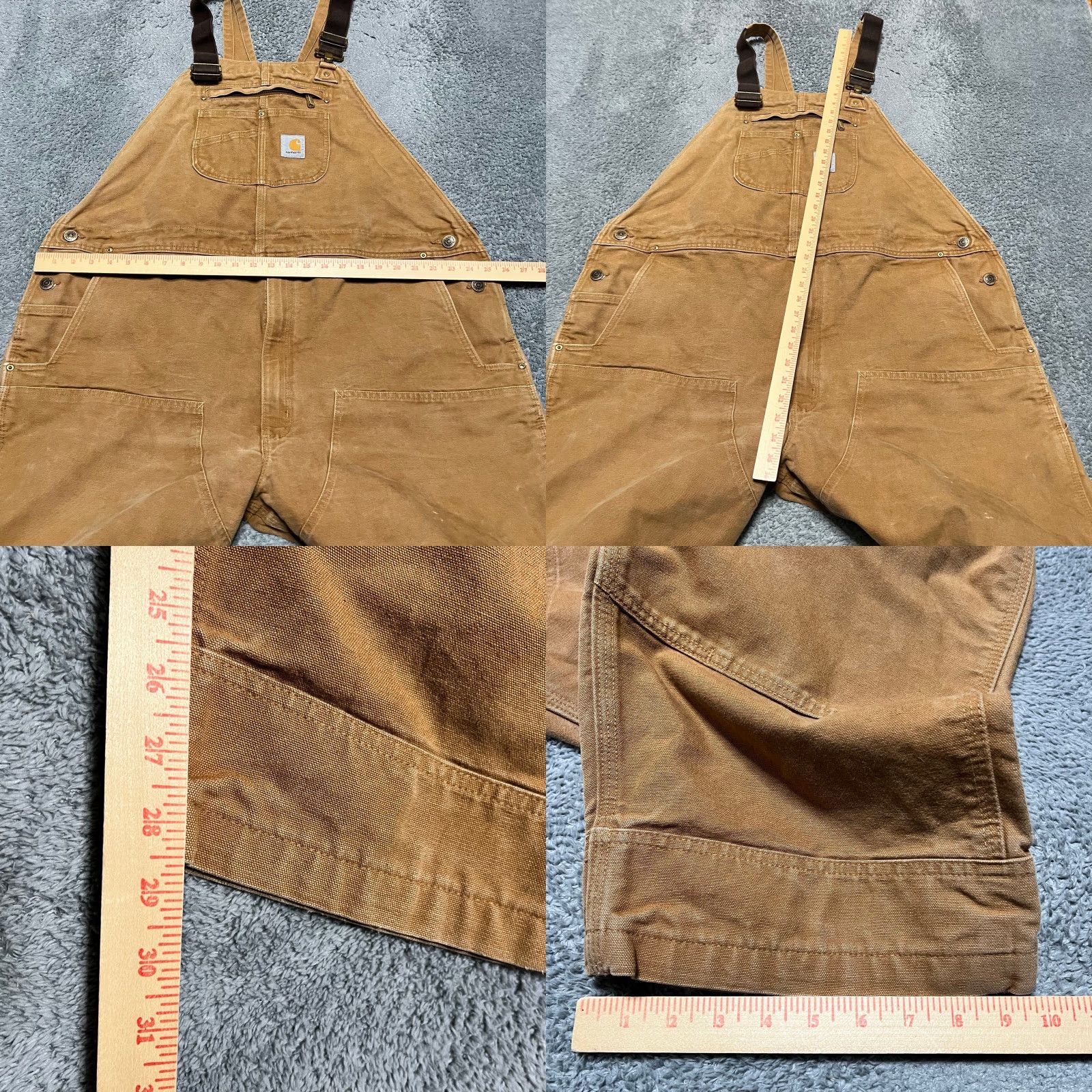 Carhartt VINTAGE Carhartt Duck Bib Overalls Mens 48 x30 USA Double Knee 102776 Brown Big & Tall Mens Size US 32 / EU 48 - 8 Thumbnail