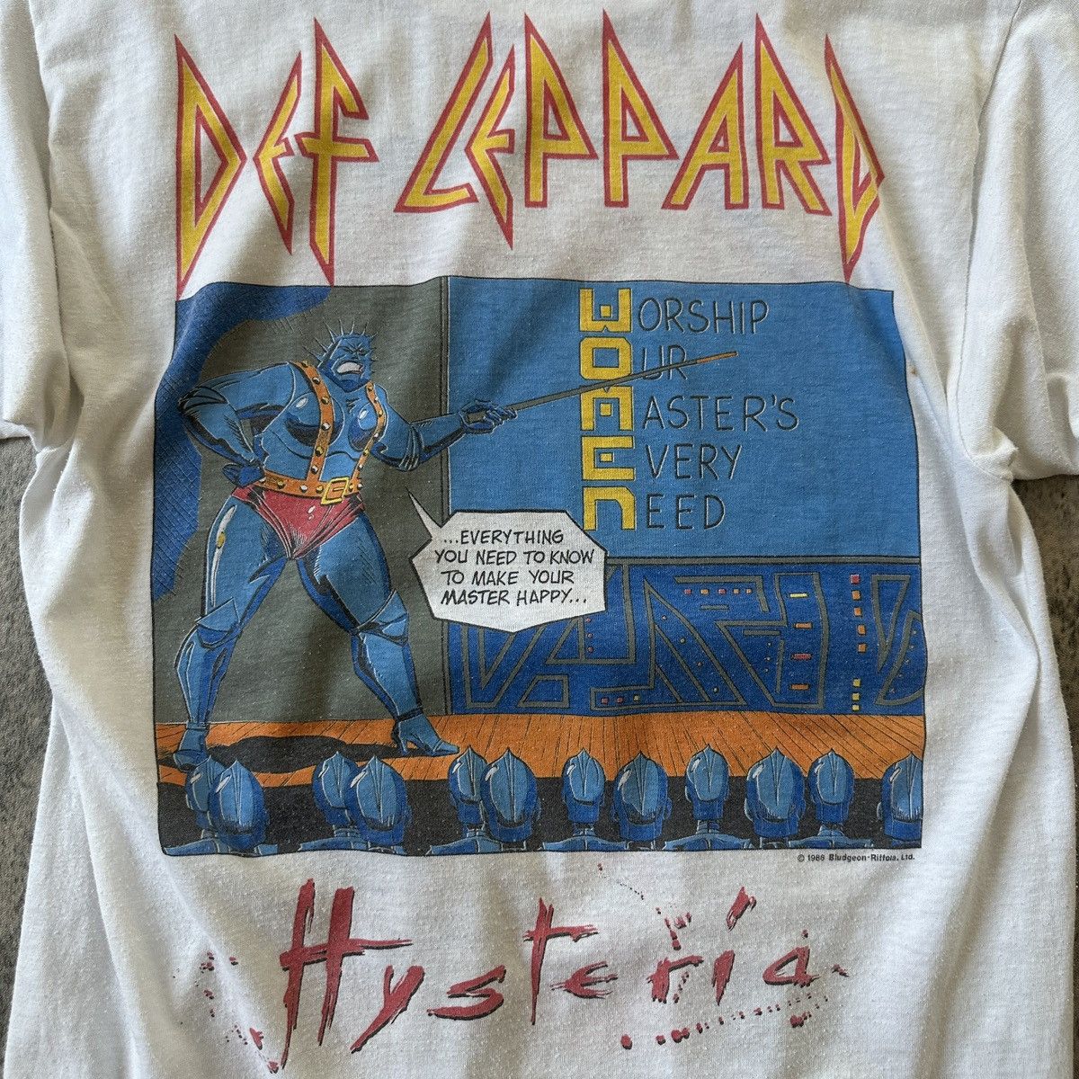 Def Leppard × Vintage 1987 Def Leppard “Comic” Hysteria Tour Tee Size US M / EU 48-50 / 2 - 5 Thumbnail