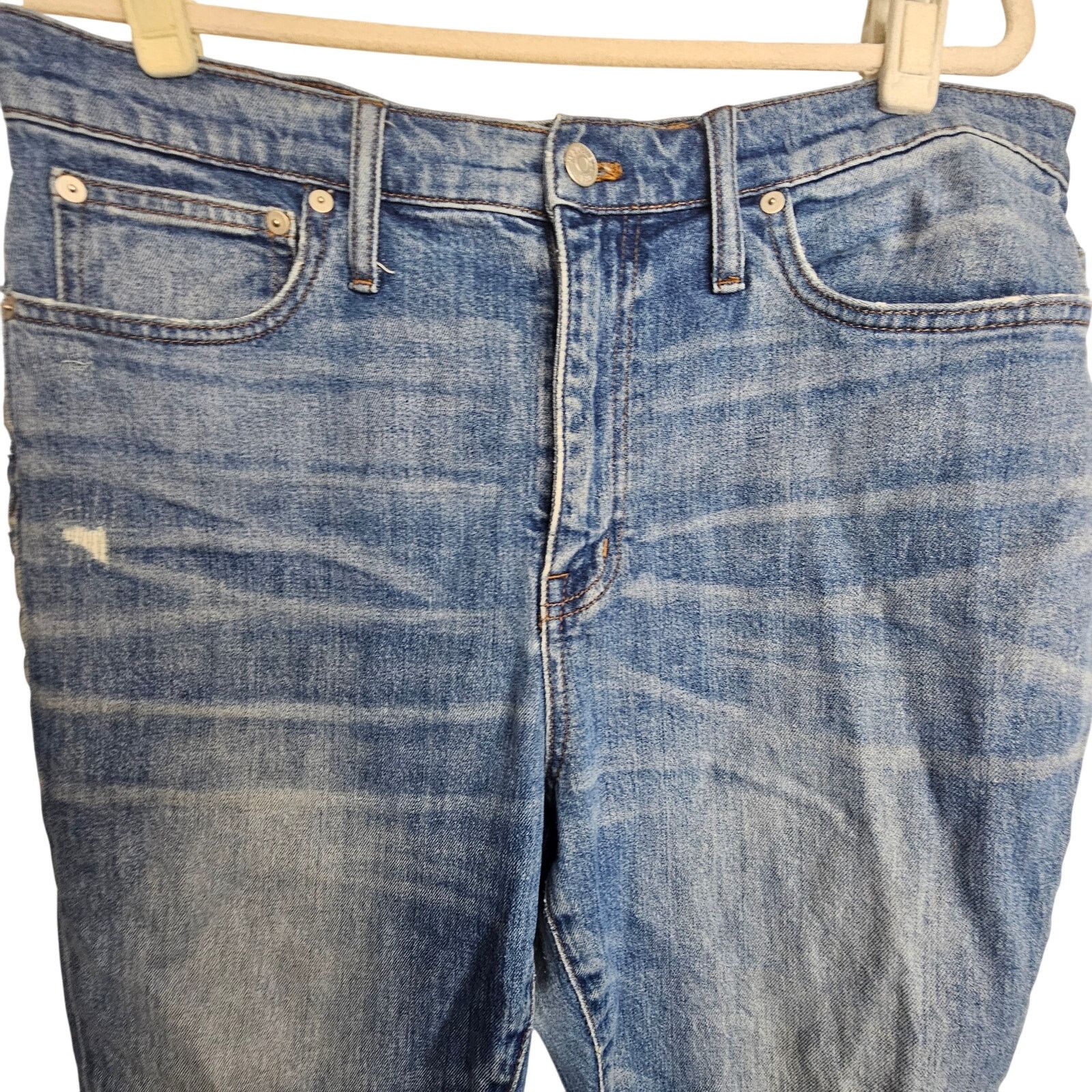 Madewell Madewell The High Rise Slim Boyjean 31 Distressed Stretch Size 35" - 2 Thumbnail