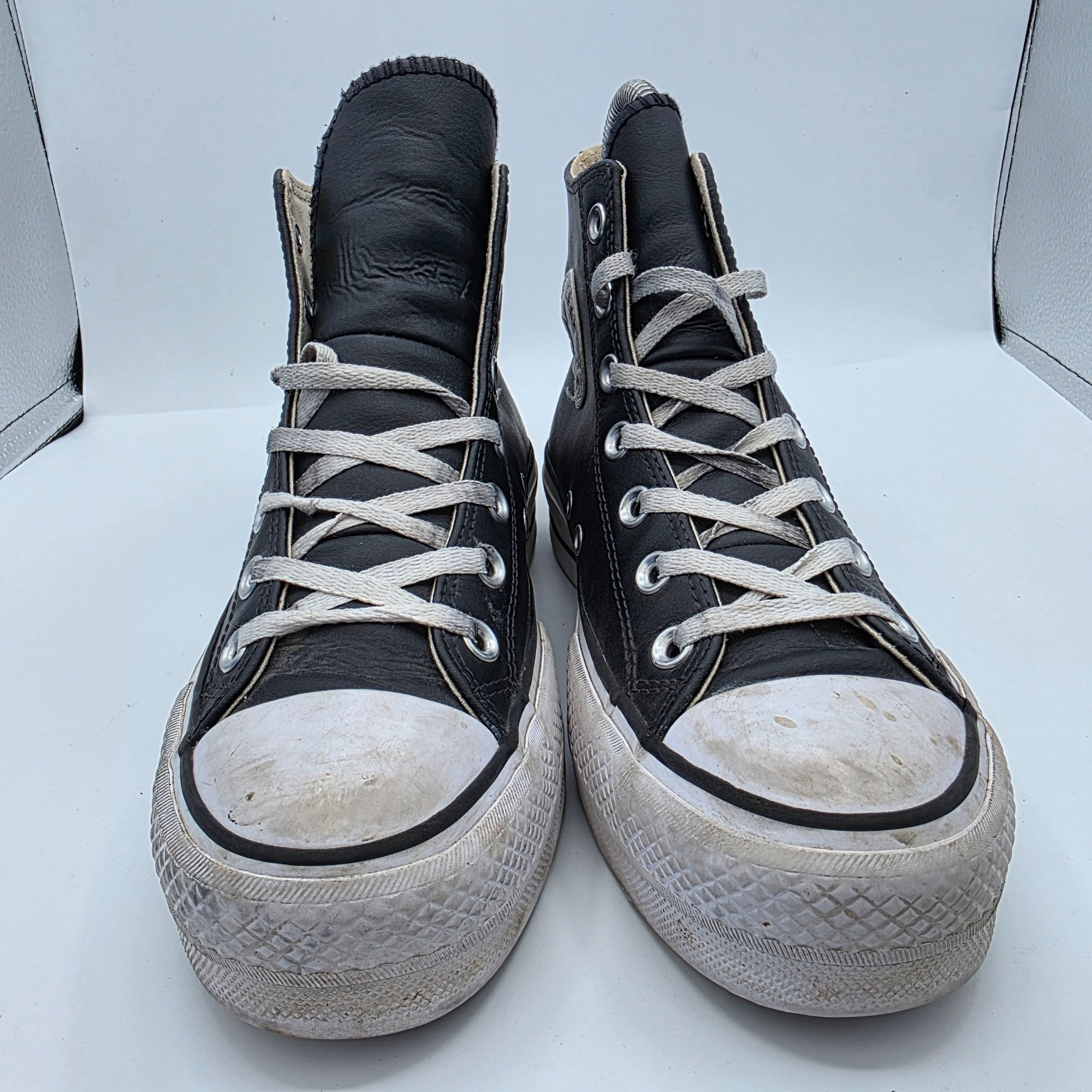 Converse Converse All Star Platform Hi Womens Size 7 Black Leather Sh Size US 7 / IT 37 - 2 Thumbnail