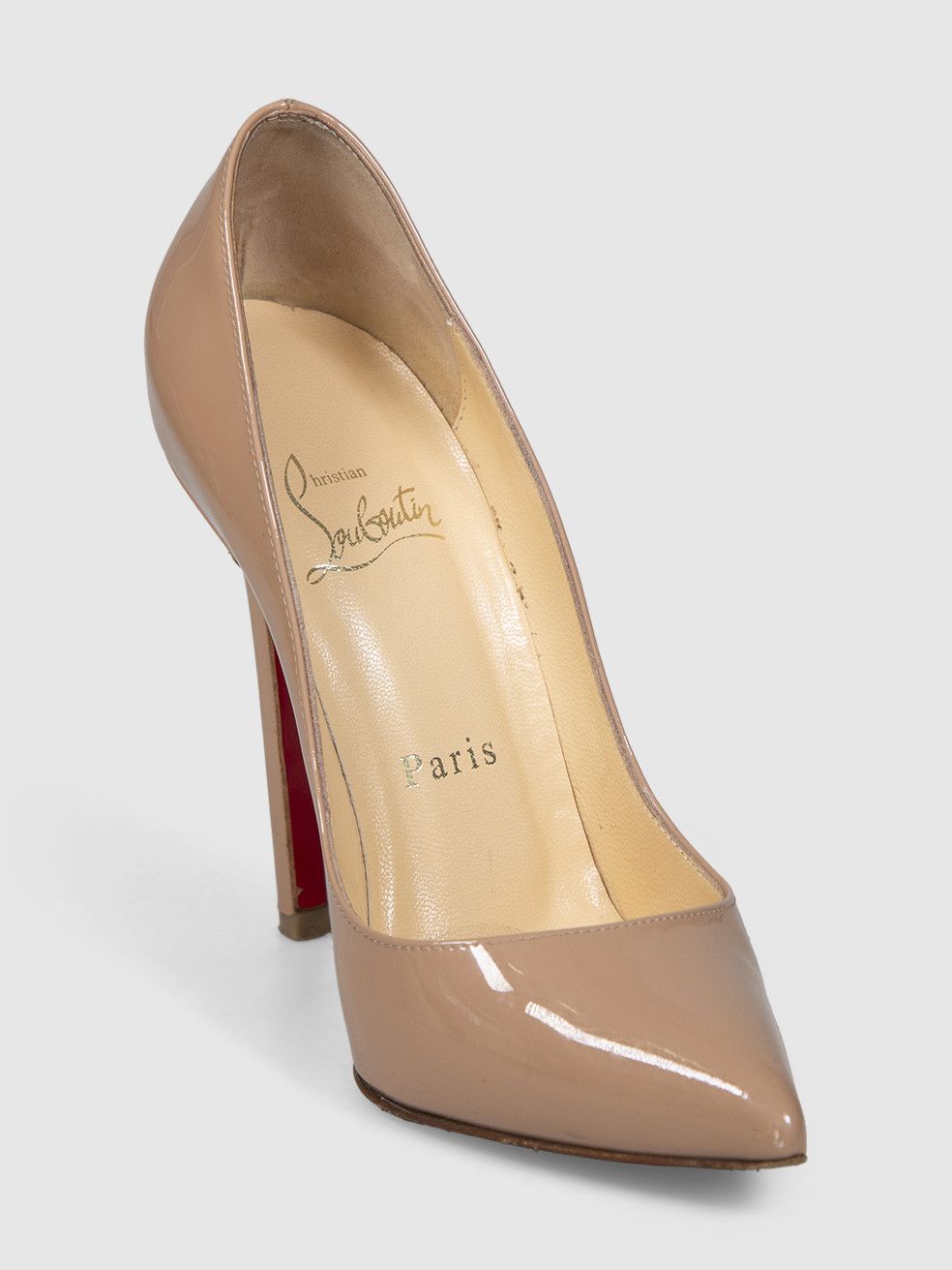 Christian Louboutin Nude Patent Pigalle 120 Pumps Size US 5 / IT 35 - 1 Thumbnail