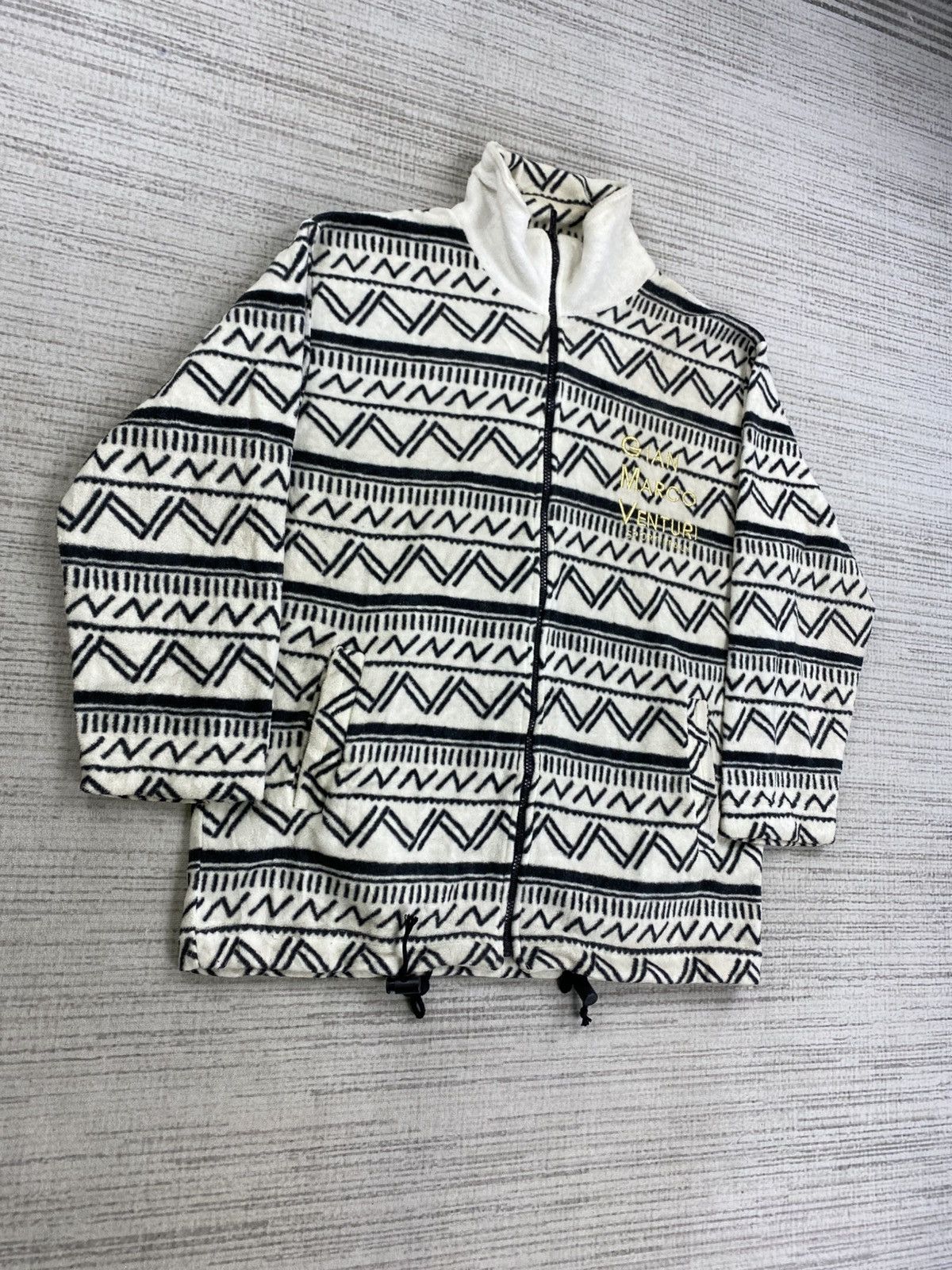 GianMarco Venturi × Japanese Brand × Vintage Vintage 90s Gian Marco Venturi Aztec Fleece Zip-Up Jacket Size US M / EU 48-50 / 2 - 3 Thumbnail