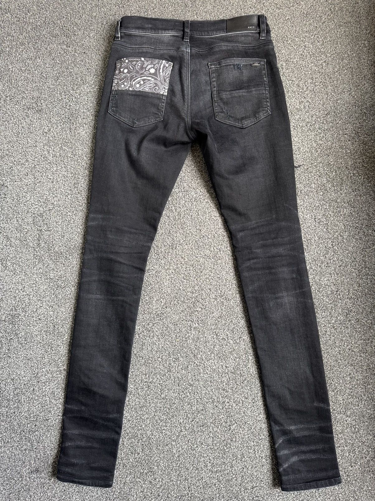 Amiri Amiri Aged Black Patchwork Art Jeans Size US 30 / EU 46 - 2 Thumbnail