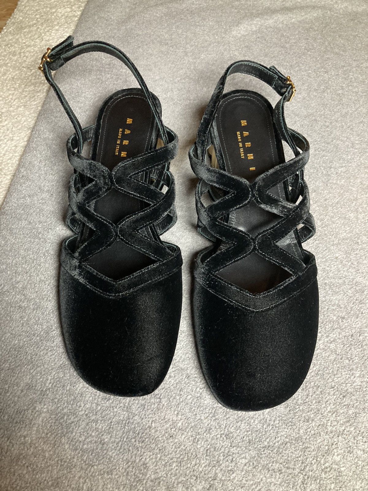 Marni Marni 'Holly Golightly' velvet slingback Mary Janes Size US 10.5 / IT 40.5 - 7 Thumbnail