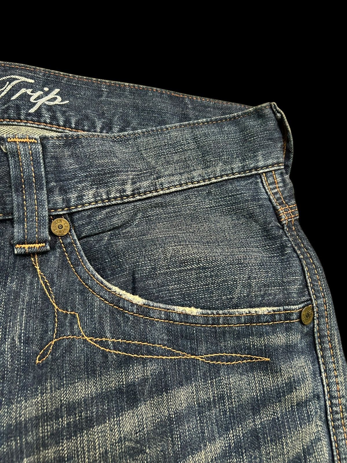 Japanese Brand × Kapital × Vintage EDWIN Blue Trip 503 Rare Design Denim ☠️☠️ Size US 36 / EU 52 - 7 Thumbnail