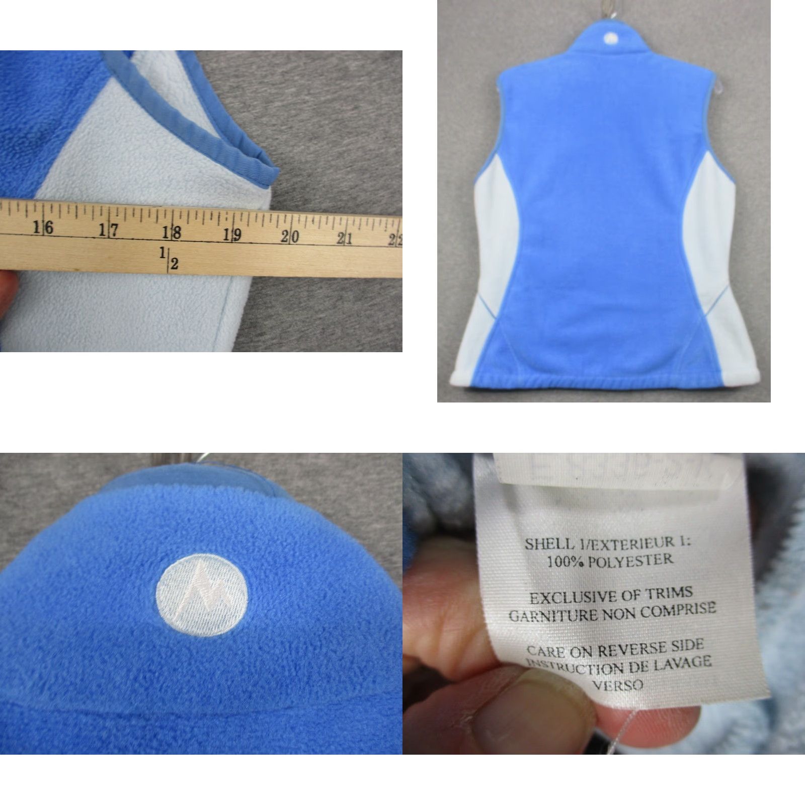 Marmot Marmot Vest Womens Medium Fleece Blue Colorblock Logo Zip Pockets Size M / US 6-8 / IT 42-44 - 8 Thumbnail