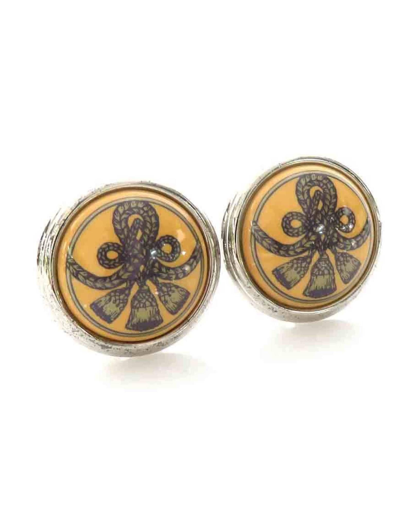 image of Elegant Metal Earrings By Hermes - Silver Good Condition, Women's