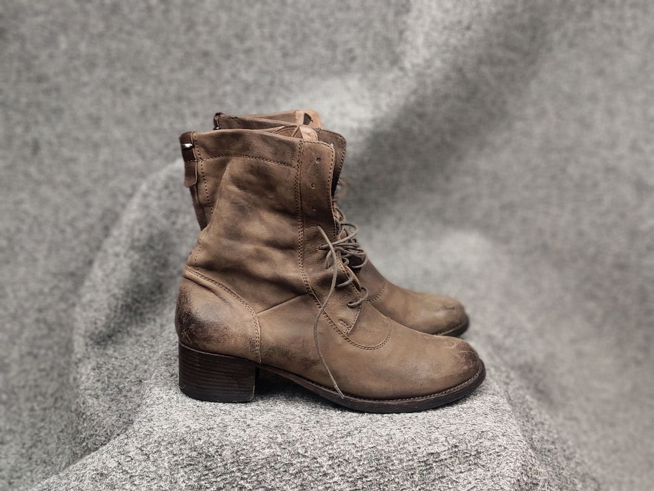 Pantanetti Pantanetti Design Brown Faded Leather Lace Up Ankle Boots Size US 10 / IT 40 - 4 Thumbnail