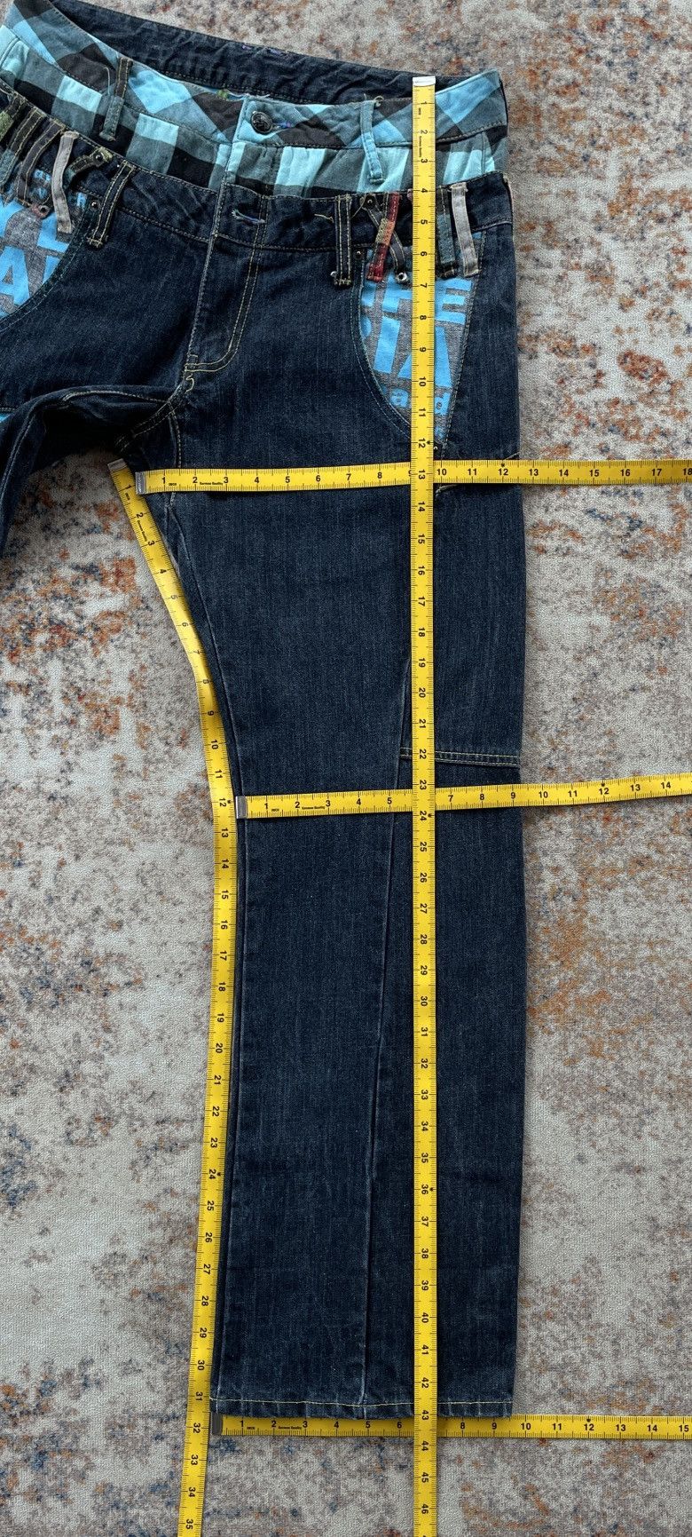 Hysteric Glamour SICK DOUBLE WAIST JEANS LOOK LIKE HYSTERIC Size US 31 - 10 Thumbnail