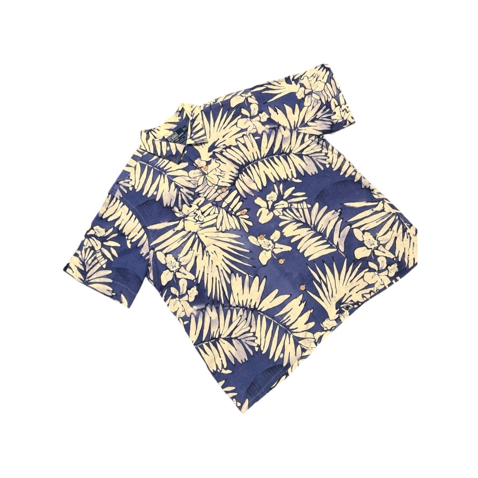 Polo Ralph Lauren VTG Polo Ralph Lauren Shirt Mens XL Blue Floral Camp Linen Blend Andy Camp Loop Shirt Size US XL / EU 56 / 4 - 5 Thumbnail