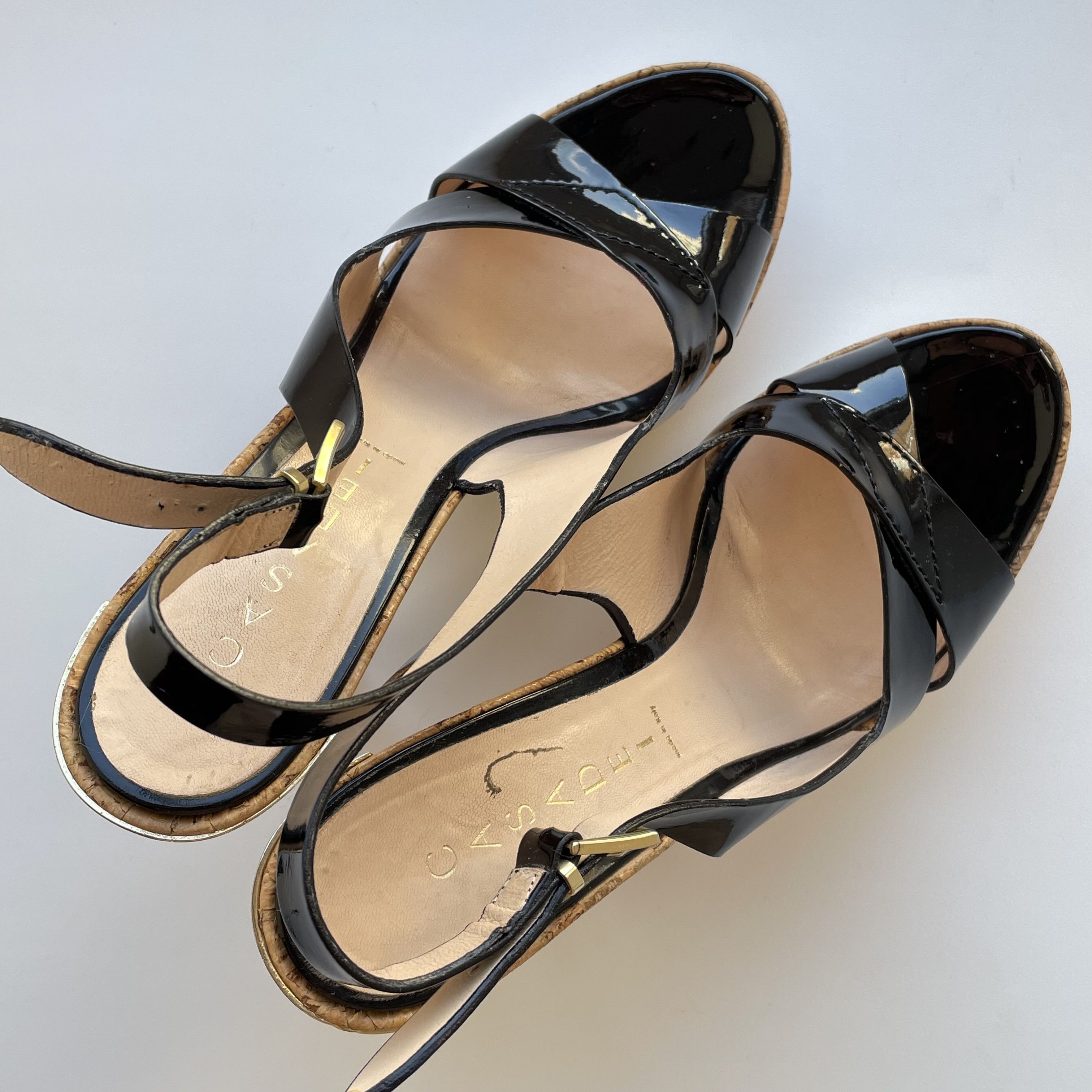 Casadei EUC Casadei 40 Women Platform Sandals Metal Heel Size US 10 / IT 40 - 4 Thumbnail
