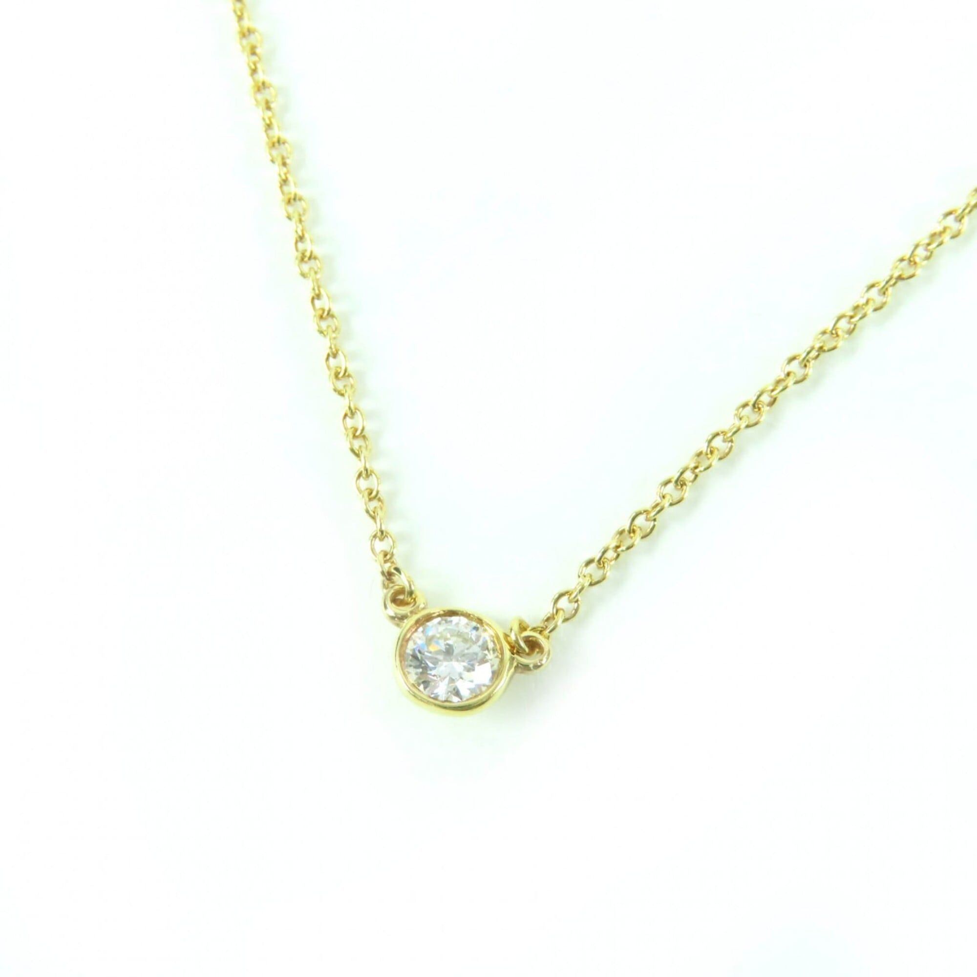 Tiffany & Co. TIFFANY&Co. Tiffany & Co. Elsa Peretti Diamond by the Yard Single Pendant AU750 K18 750 (YG) Frame Diameter Approx. 4.25mm 0.08ct 40.8cm Current Model Necklace Gold Comes with Box and Storage Bag Weight 1.86g Women's Size ONE SIZE - 1 Thumbnail
