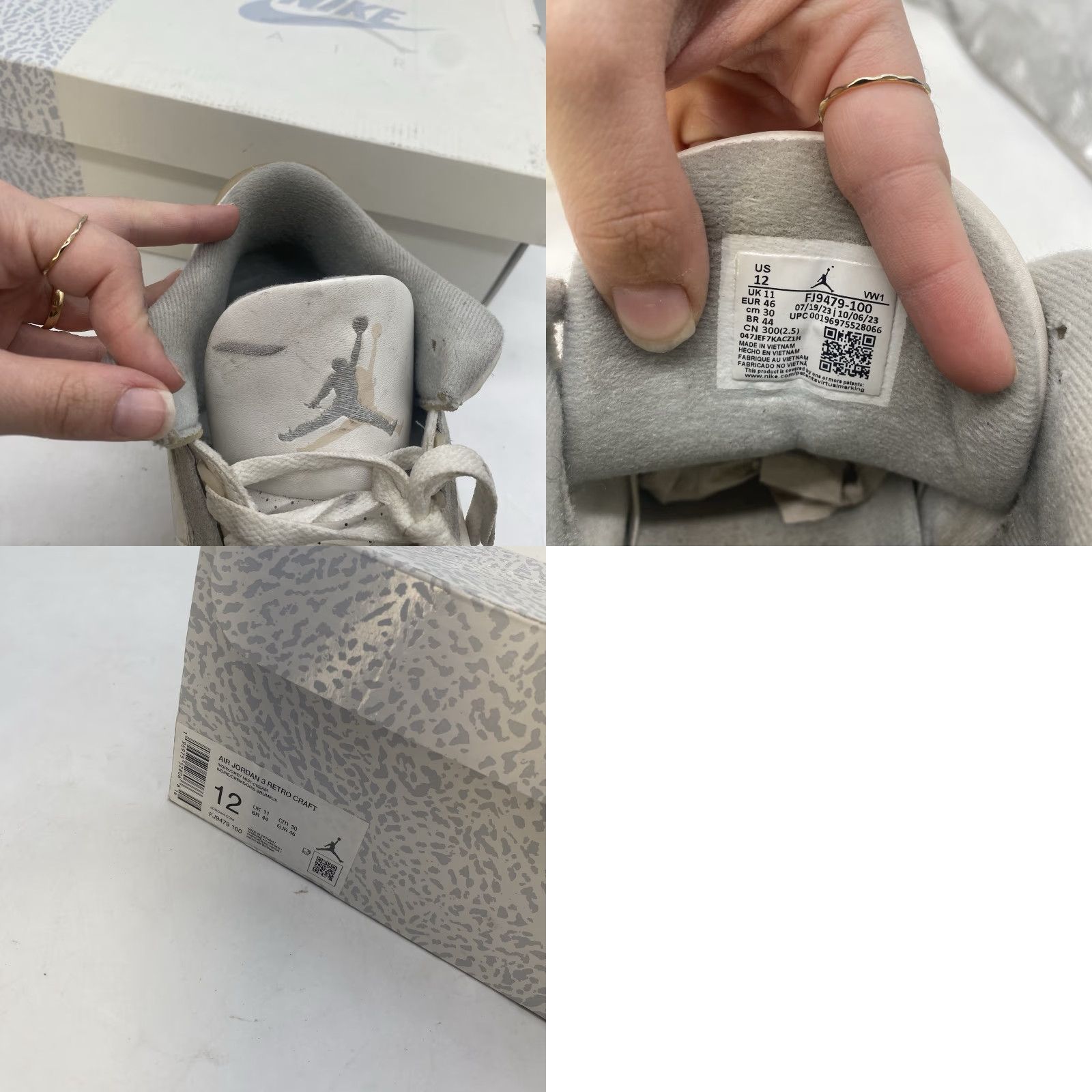 Jordan Brand Jordan 3 SE Craft Ivory Mens 12 White Nike Air Jordan 3 Sneaker, Leather, 2000s Retro, Sports, Casual, W/ Box, US12 Mens Size US 12 / EU 45 - 8 Thumbnail