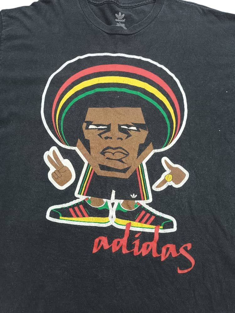 image of Adidas Rasta Reggae Short Sleeve Shirt, Men's (Size Large)