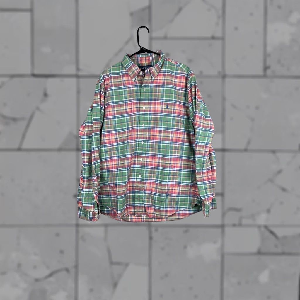 Ralph Lauren Ralph Lauren Shirt Mens XL Green Red Plaid Custom Fit Button Down Casual Size US XL / EU 56 / 4 - 1 Thumbnail