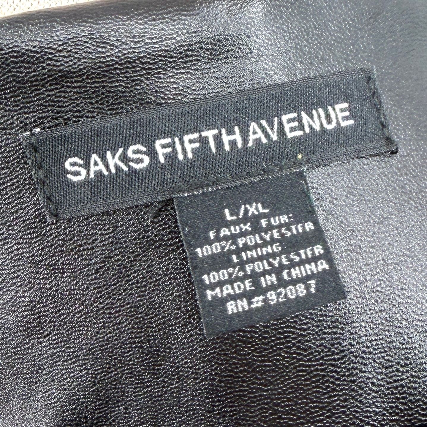 Saks Fifth Avenue Saks Fifth Avenue Black Blue Sherpa Faux Fur Open Front Vest Size L / US 10 / IT 46 - 5 Thumbnail