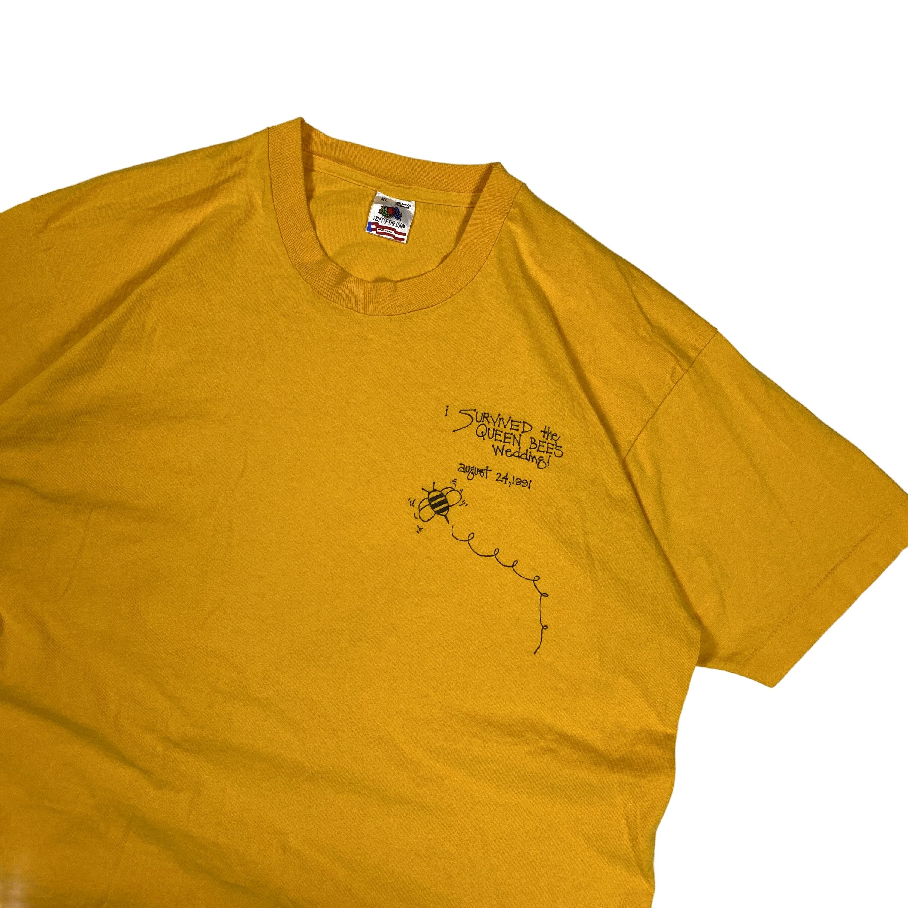 Vintage 1991 Vintage Single Stitch Tee Fruit of the Loom XL Yellow Size US XL / EU 56 / 4 - 3 Thumbnail