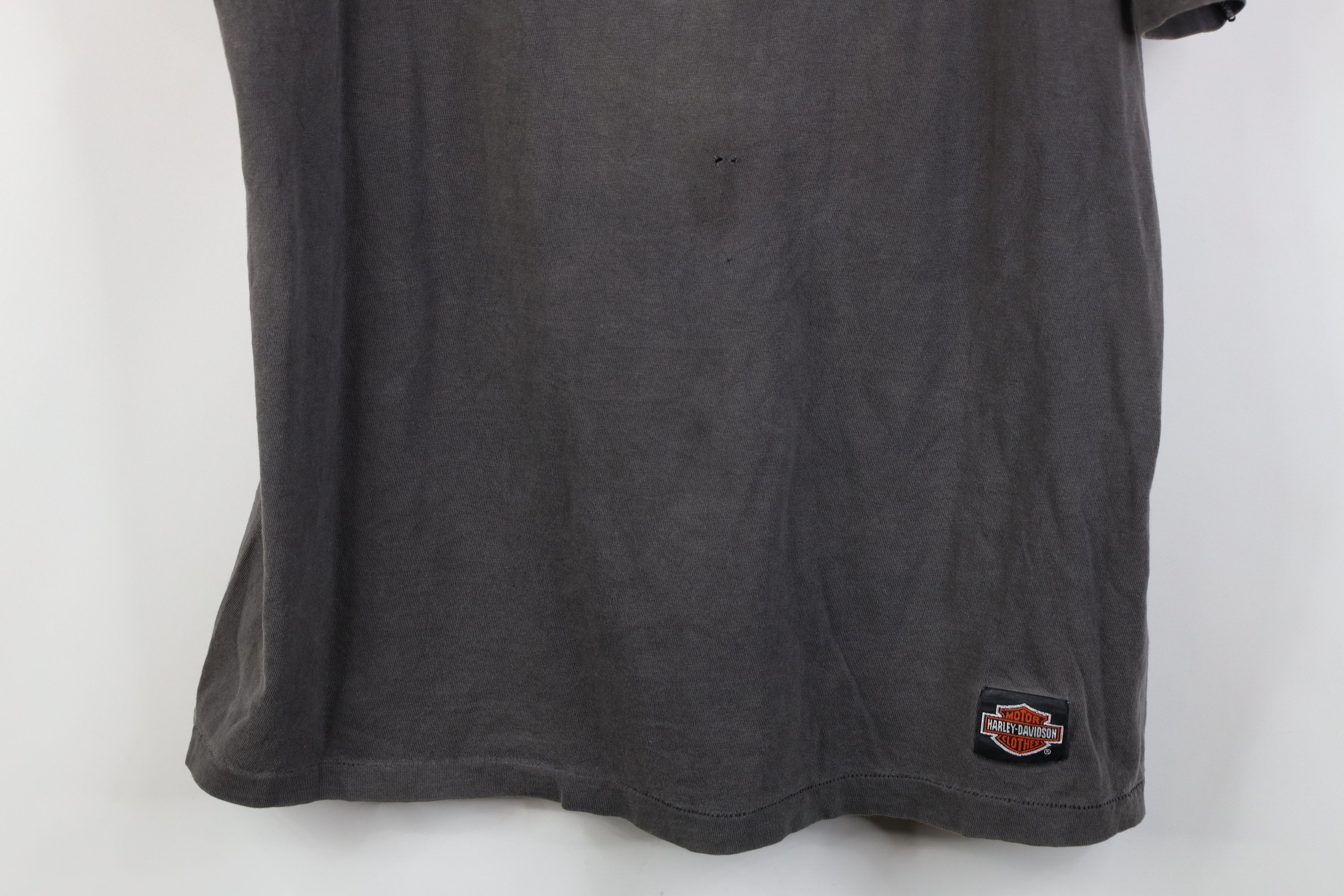 Harley Davidson Vintge 80s Harley Davidson Spell Motorcycle T-Shirt Gray USA Size US XL / EU 56 / 4 - 3 Thumbnail