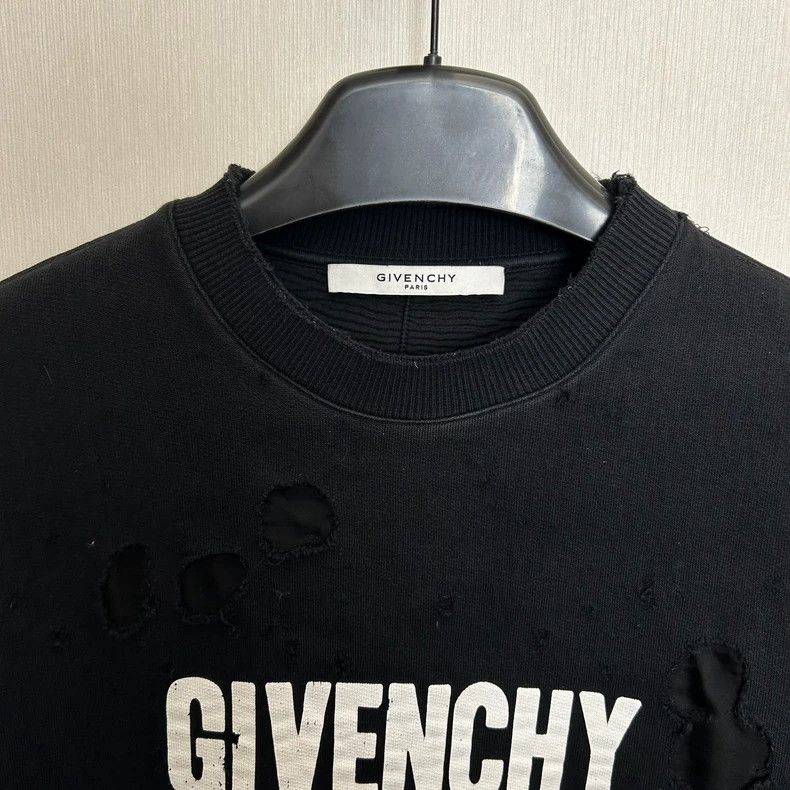 Givenchy Givenchy Black Big Hole Hoodie XS Size Size US XS / EU 42 / 0 - 2 Thumbnail