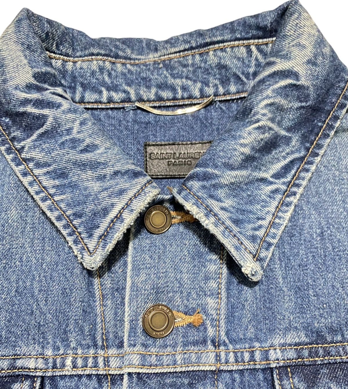 Saint Laurent Paris FW17 Saint Laurent Flamingo Embroidered Trucker Denim Jacket Size US M / EU 48-50 / 2 - 6 Thumbnail