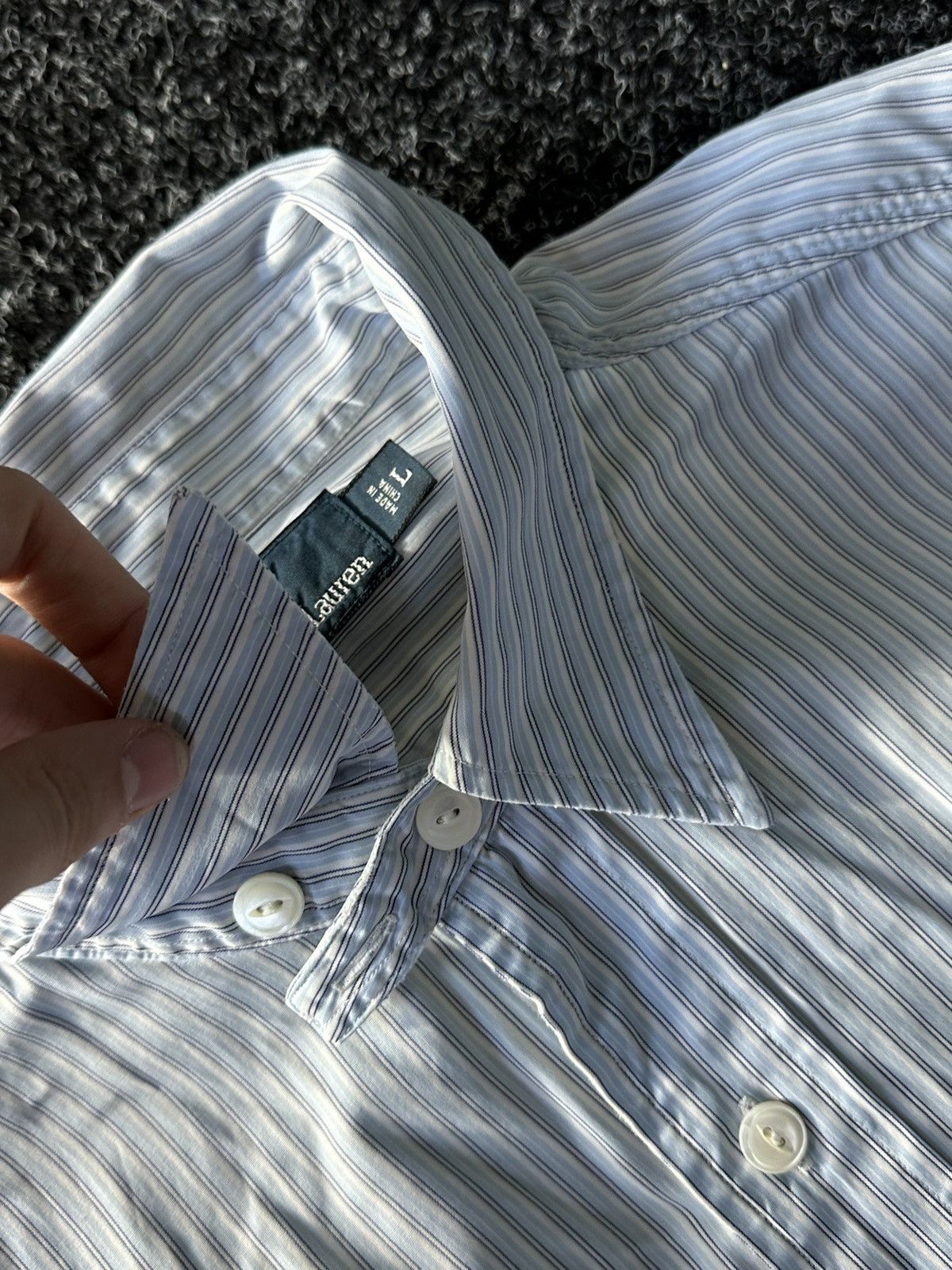 Designer × Polo Ralph Lauren × Vintage ❗️Vintage 90s Polo RALPH LAUREN blue striped Shirt OLD MONEY Size US L / EU 52-54 / 3 - 5 Thumbnail