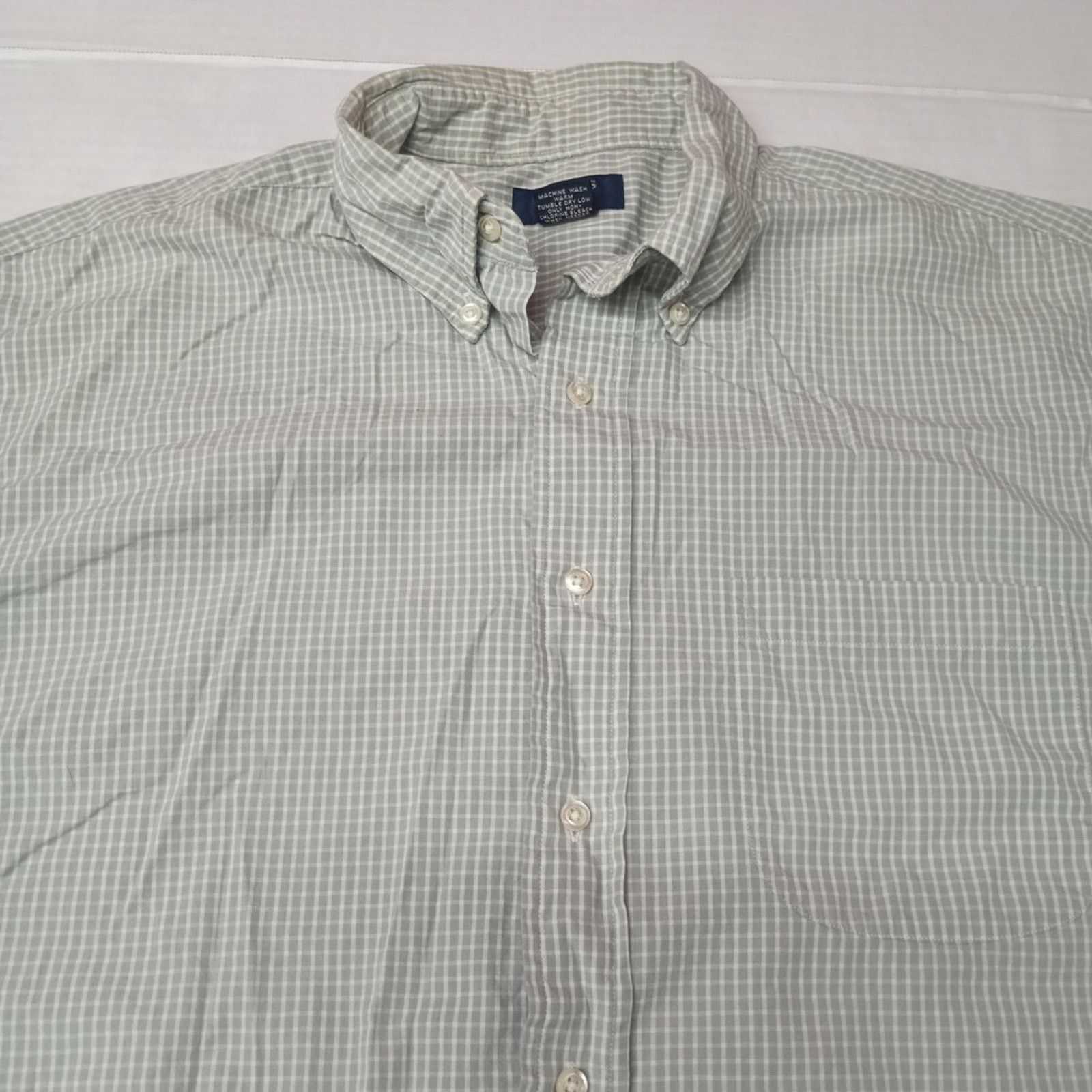 Brooks Brooks Sport Shirt Men's L Large White & Green Checkered Size US L / EU 52-54 / 3 - 3 Thumbnail