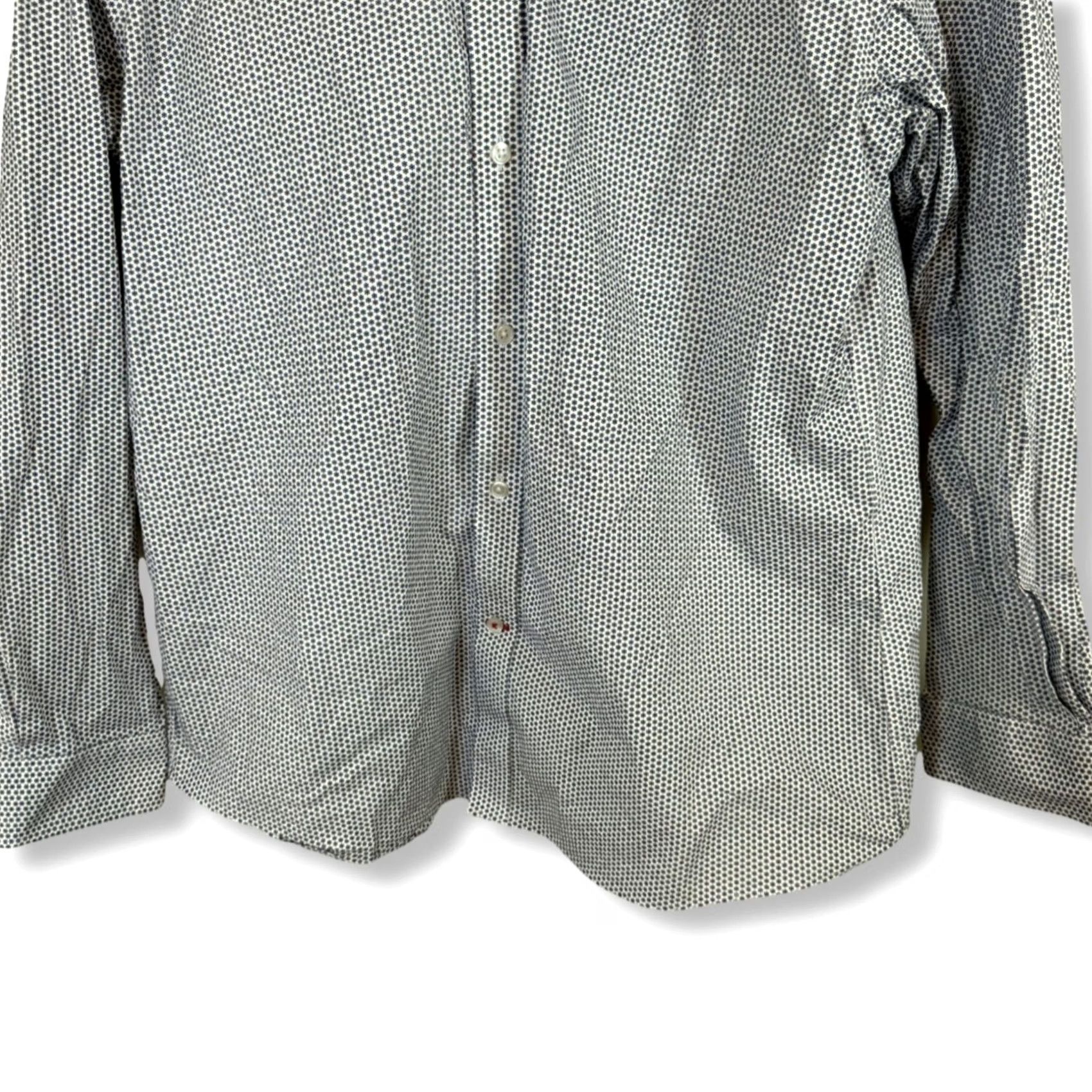 Tommy Hilfiger Tommy Hilfiger Dress Shirt Men L Slim Fit Navy White Long Sleeve Button Up M 32 Size 42R - 5 Thumbnail