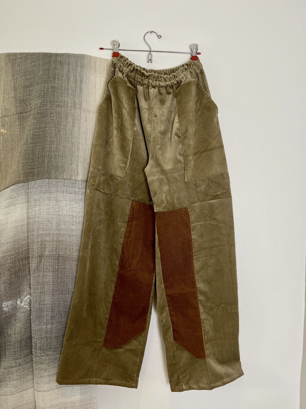 Aw23 corduroy patchwork carpenter sweatpants handmade