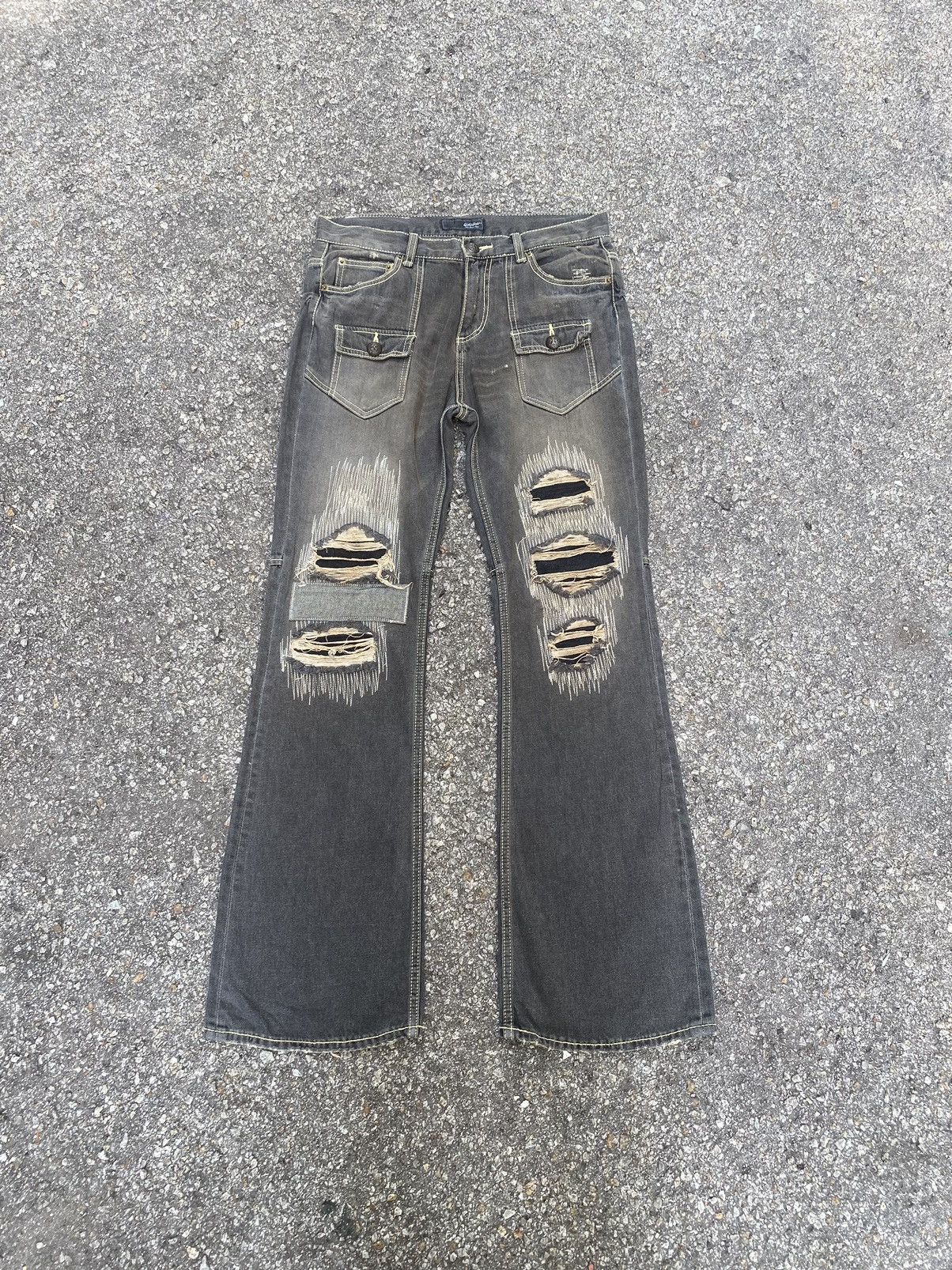 Flared Jeans Blutenblatt Bush Pant Distressed Denim Boot Cut