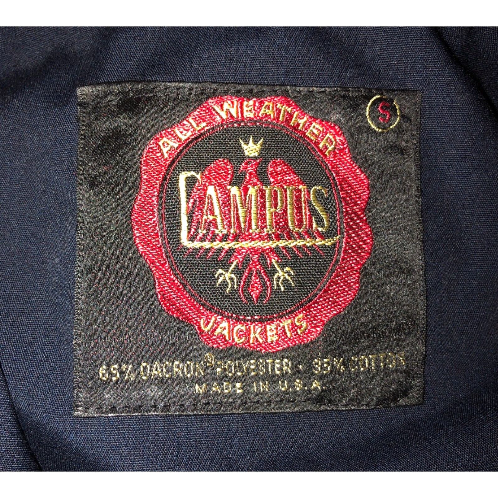 Vintage Campus All Weather Jacket Mens Navy Blue Full Zip Size S Size US S / EU 44-46 / 1 - 2 Thumbnail