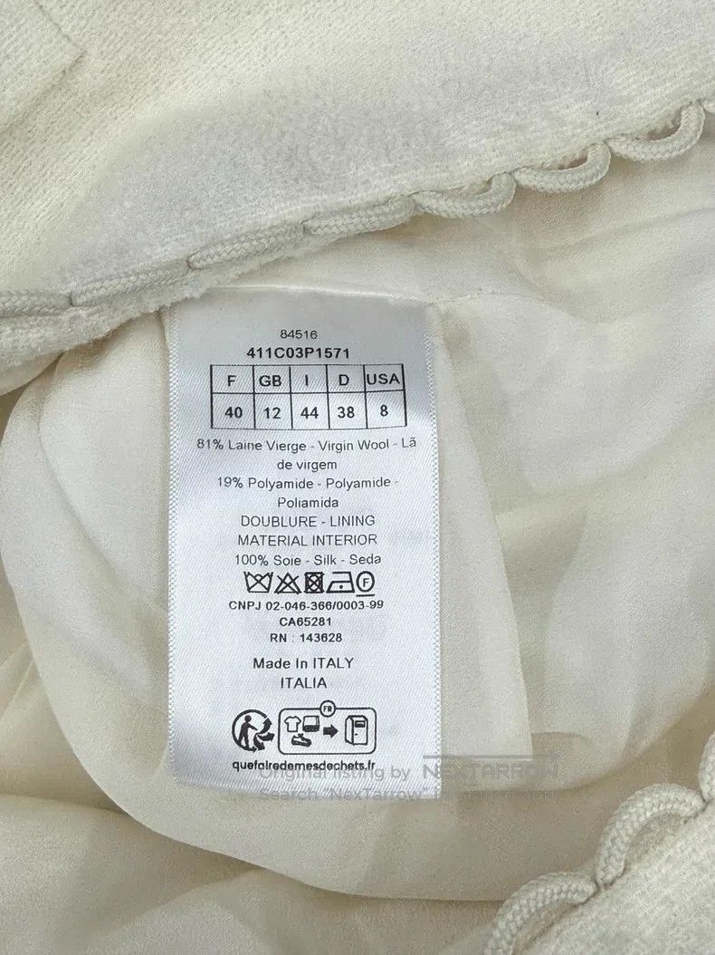 Dior Dior White bow double-breasted jacket Size S / US 4 / IT 40 - 5 Thumbnail