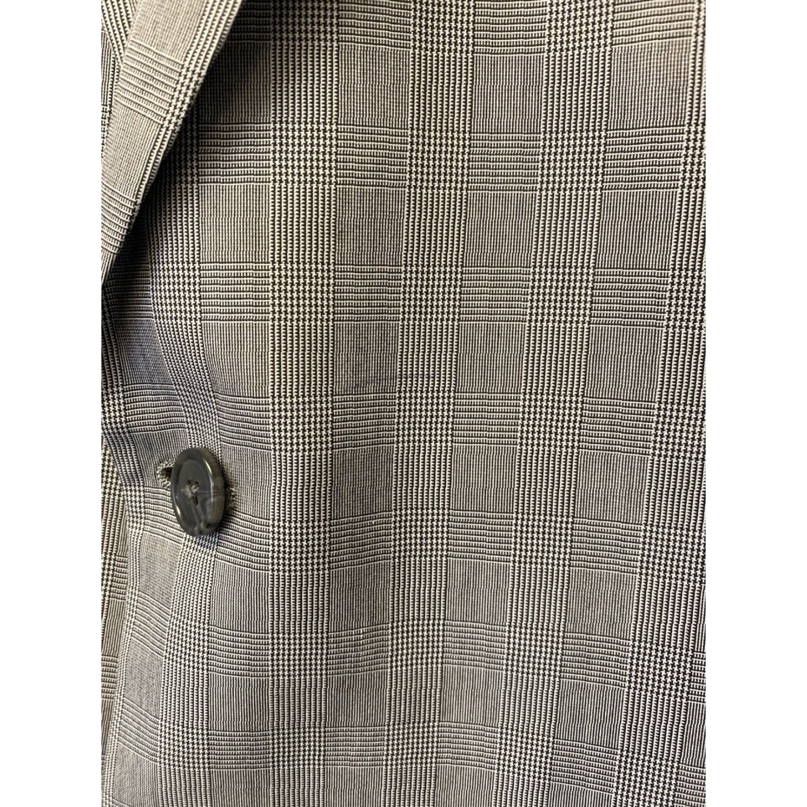 Vintage Circola Moda 2 Piece Suit Glenn Plaid Gray Mens 44R 38W Formal Wedding Milano Deluxe Microtech Size 44R - 3 Thumbnail