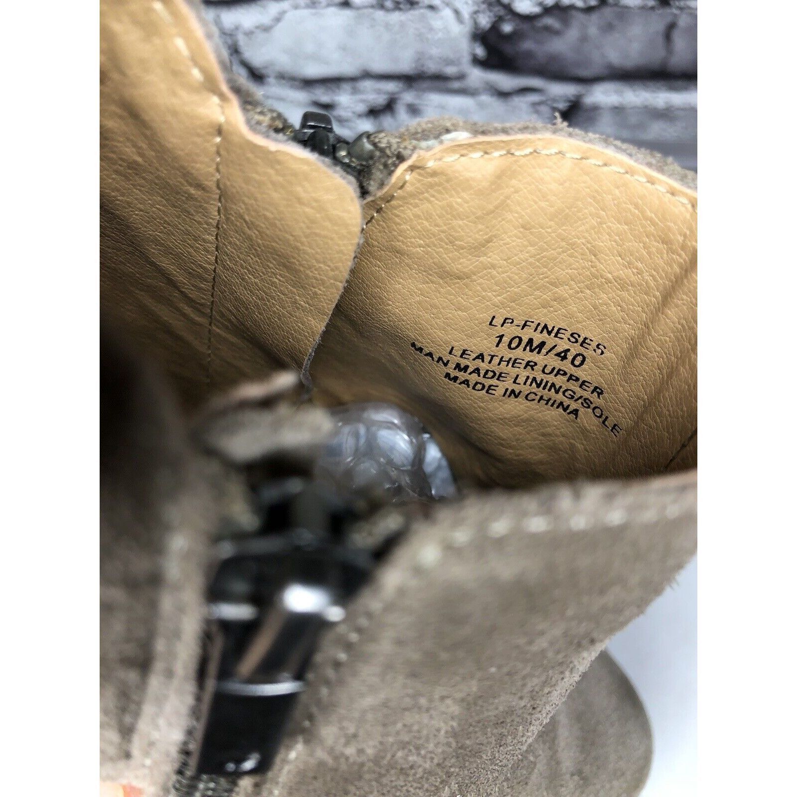 Lucky Brand Lucky Brand Fineses Taupe Suede Leather Double Zipper Heels Size US 10 / IT 40 - 13 Thumbnail