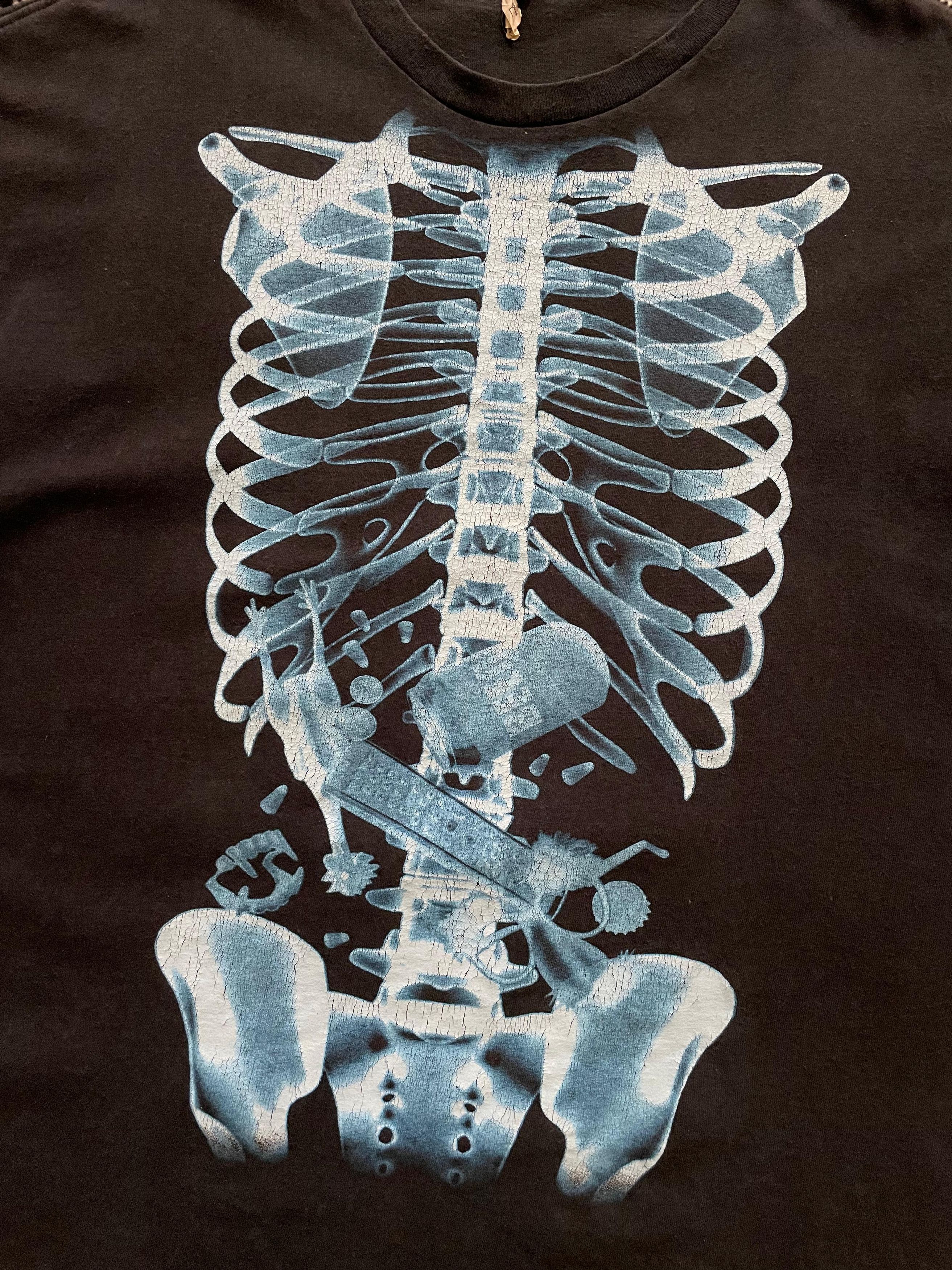 Vintage VINTAGE 90'S SKELETON ANATOMY HORROR HALLOWEEN SPOOKY TEE Size US XL / EU 56 / 4 - 2 Thumbnail