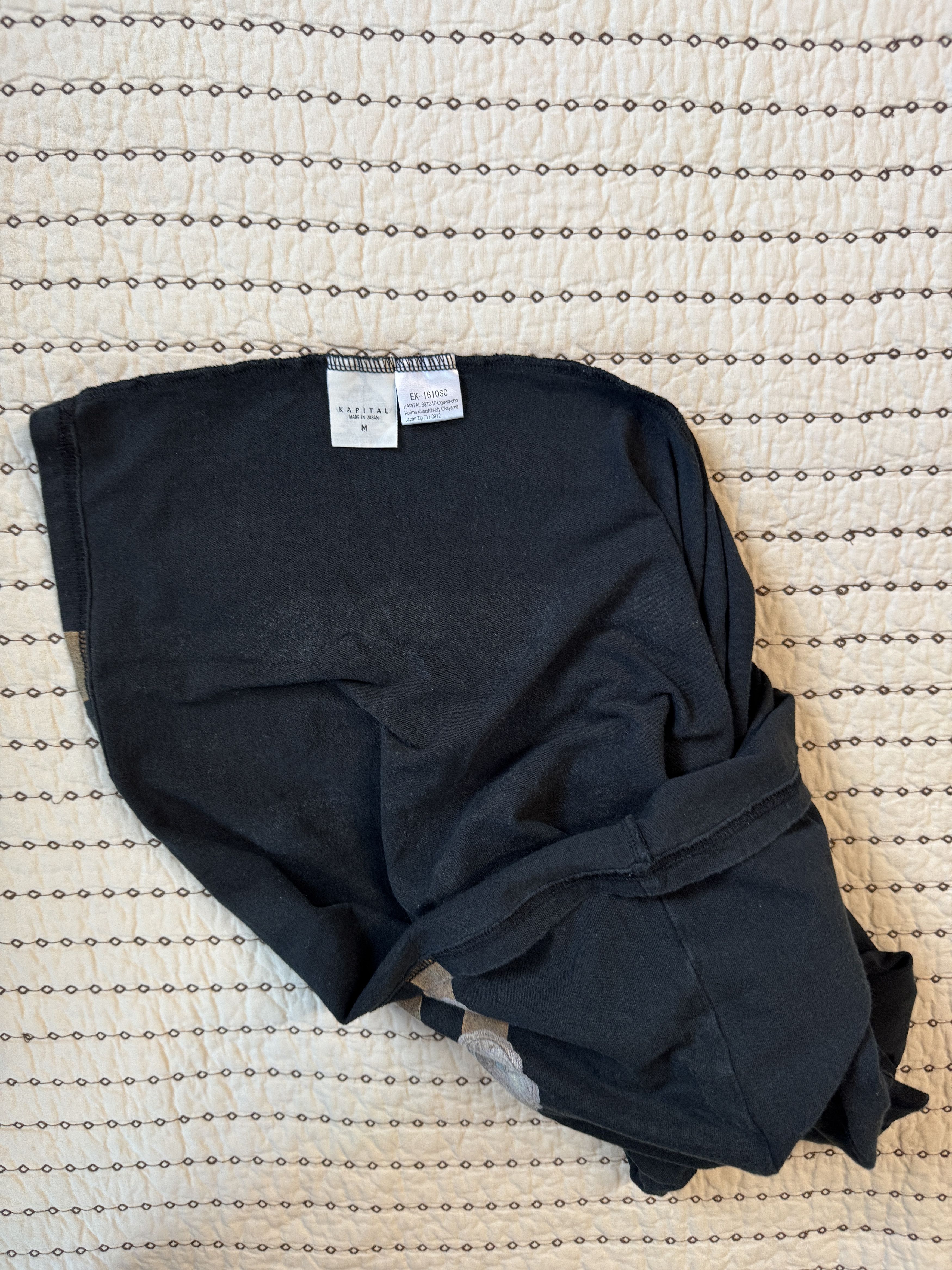 Kapital KAPITAL CURTAIN CONCHO JERSEY CREW T-SHIRT BLACK MEDIUM Size US M / EU 48-50 / 2 - 5 Thumbnail