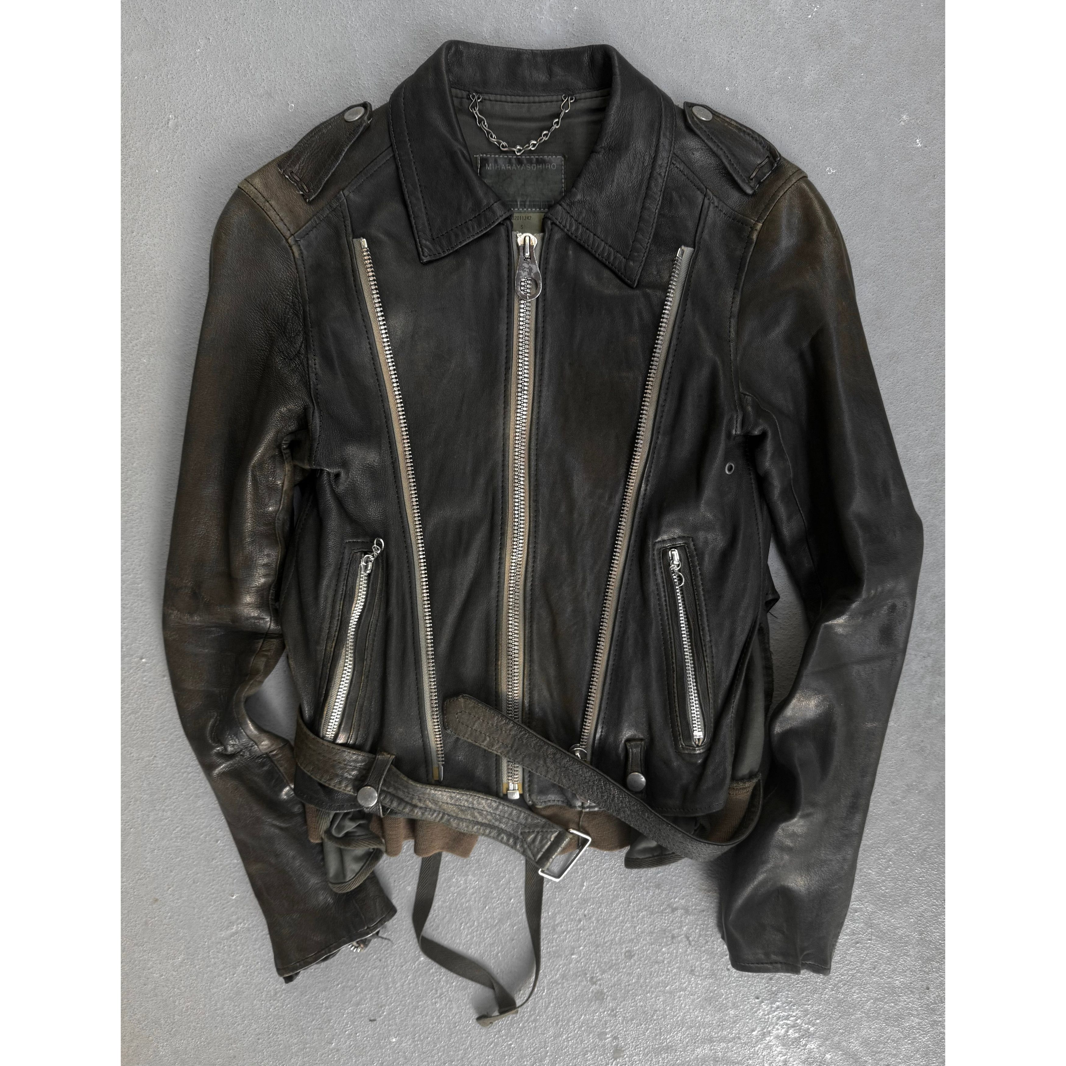 MiharaYasuhiro AW05 Reconstructed Multi-zip Sheepskin Leathe