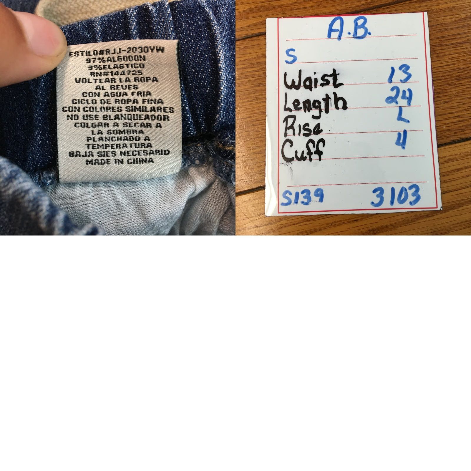 Denime AB Women's Regular Tie Distressed Skinny Blue Denim Jeans Shirt? Size 28" / US 6 / IT 42 - 8 Thumbnail