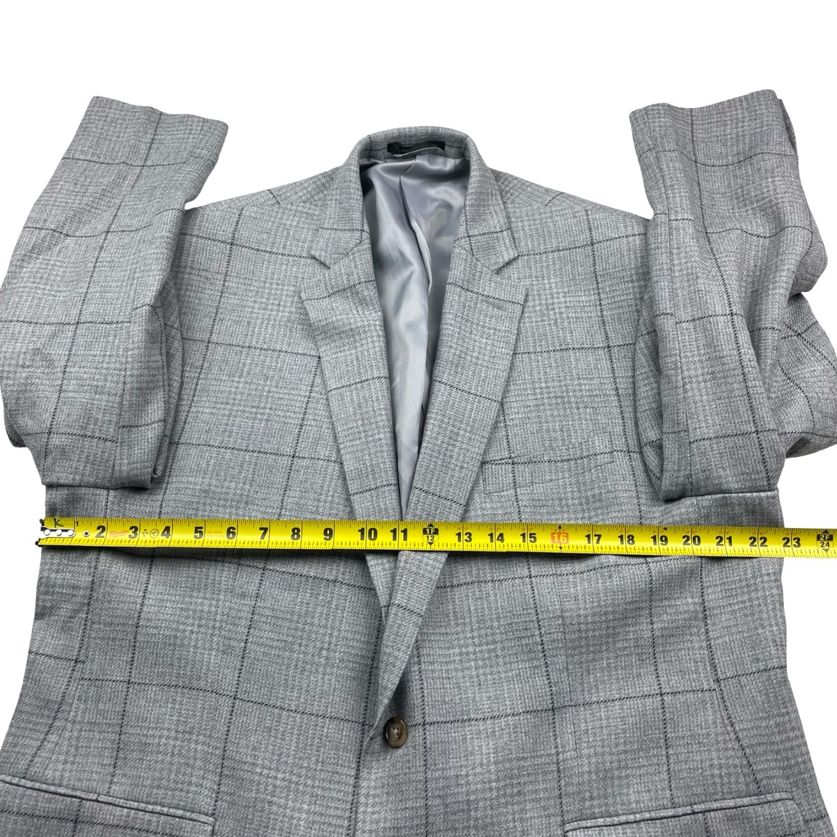 Ralph Lauren VINTAGE? No. Ralph Lauren LRL Men's Blazer Gray Plaid Two Button Wool Polyester 46R Regular Notch Lapel Jacket Size 46R - 7 Thumbnail