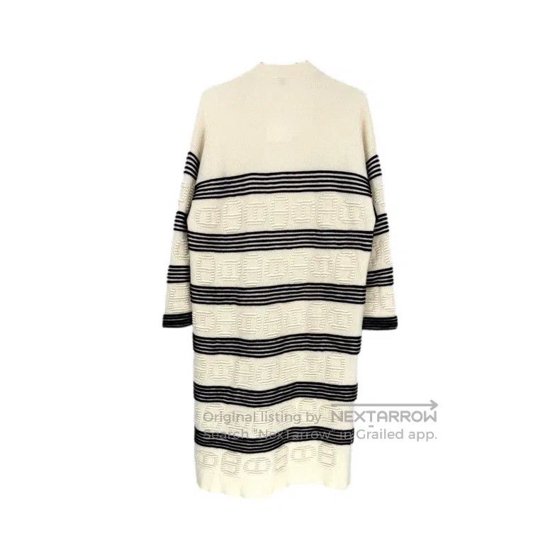 Hermes Hermes Striped Pig Nose 3D Logo Cashmere Long Cardigan Size XXS / US 00 / IT 34 - 2 Thumbnail