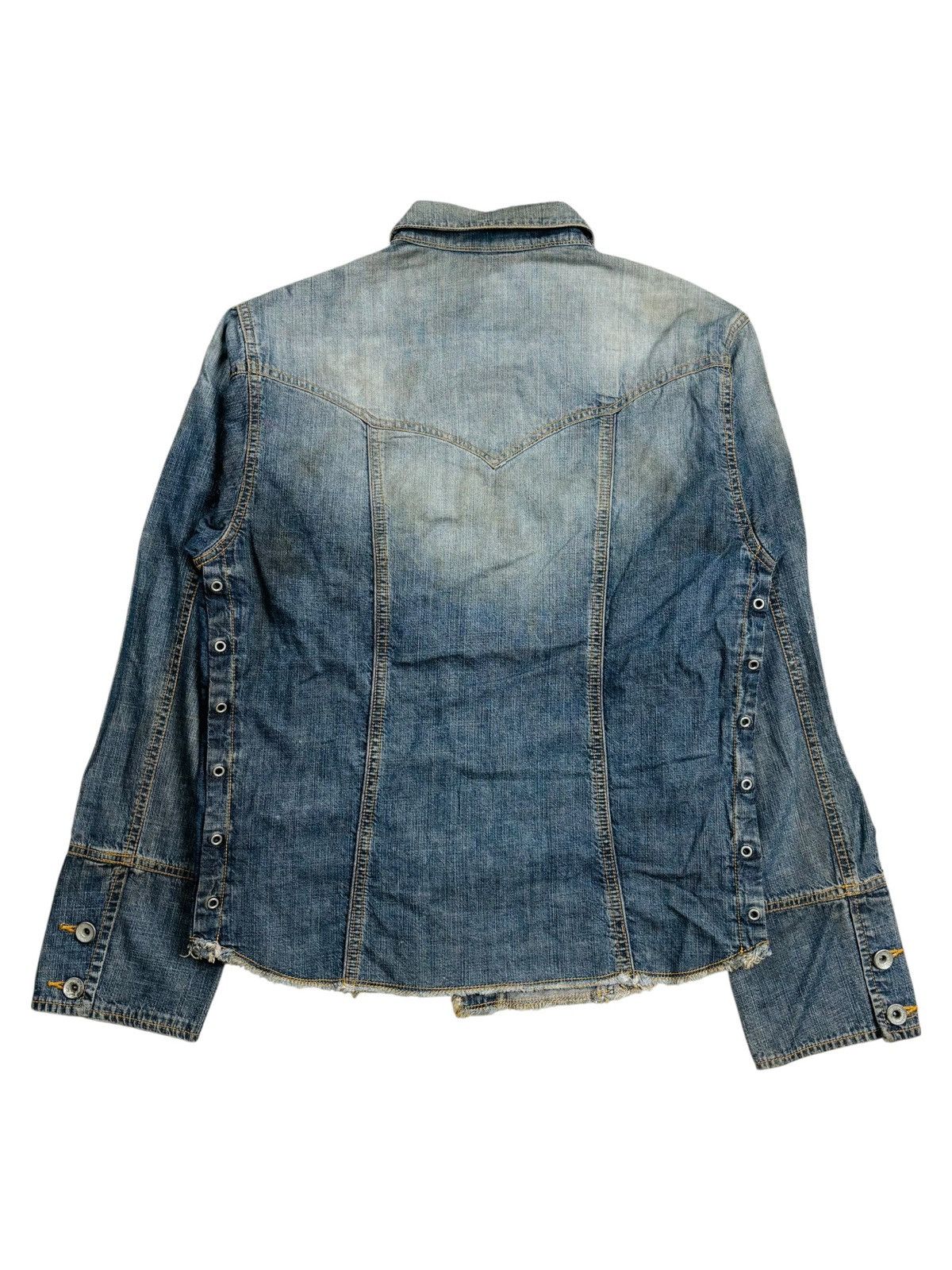 JACKROSE 2000s Jackrose - Sidelace Western Denim Shirt Size US M / EU 48-50 / 2 - 3 Thumbnail