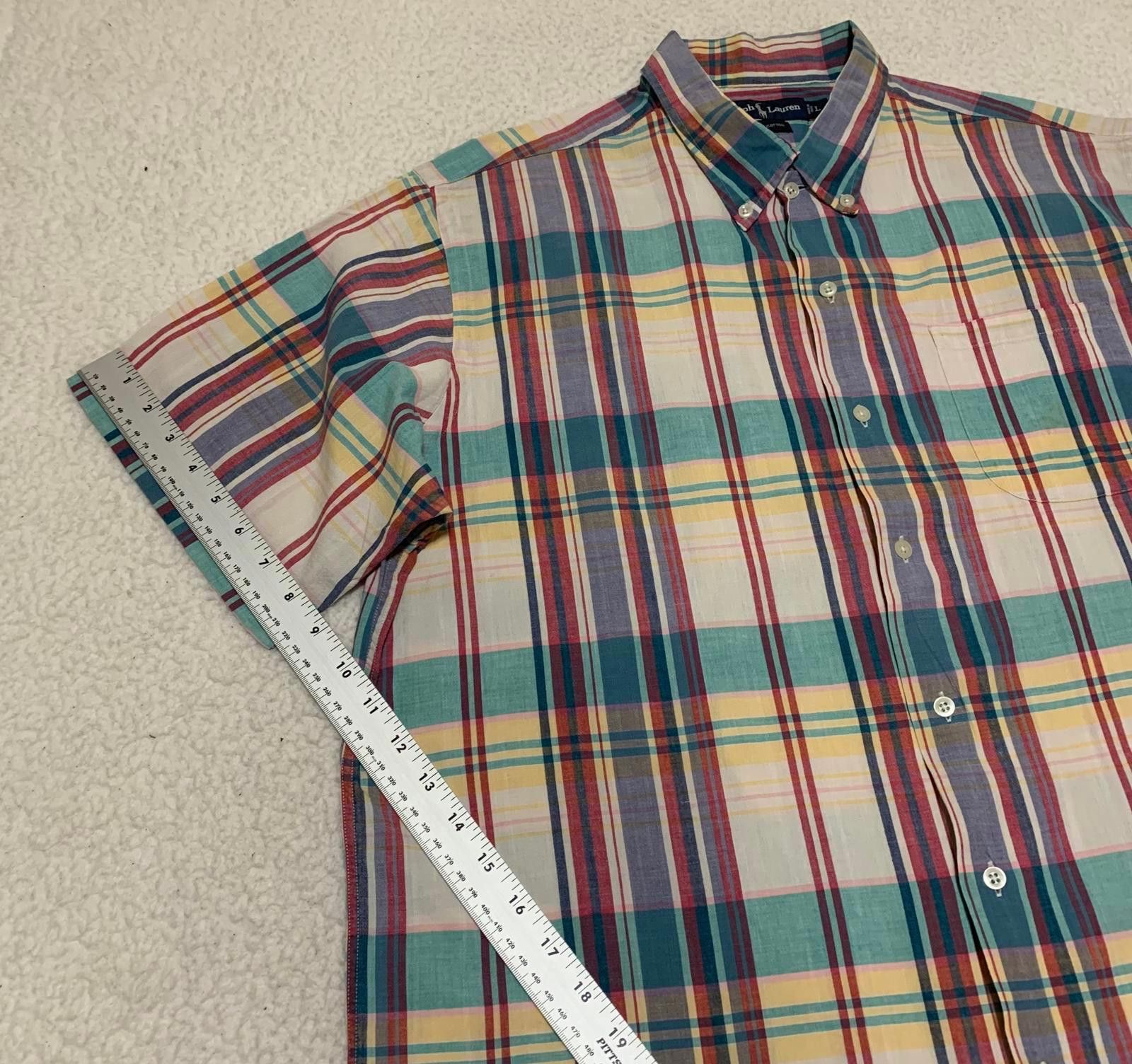 Polo Ralph Lauren Ralph Lauren Pastel Plaid Short Sleeve Shirt L Cotton Size US L / EU 52-54 / 3 - 10 Thumbnail