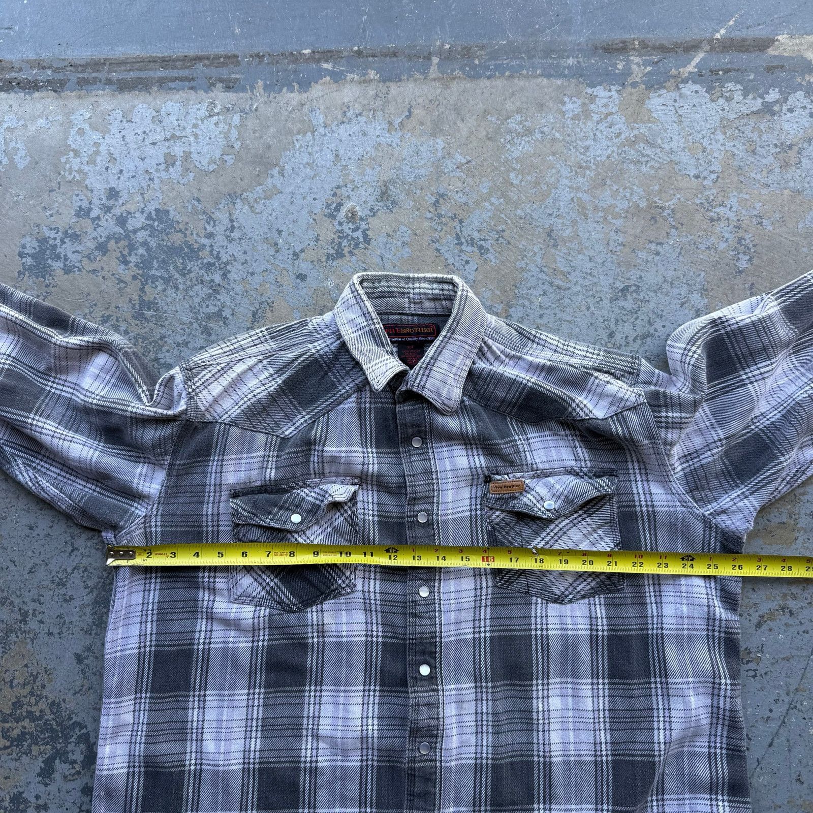 FiveBrother Vintage Five Brother Pearl Snap Cotton Flannel XLT Size US XL / EU 56 / 4 - 6 Thumbnail