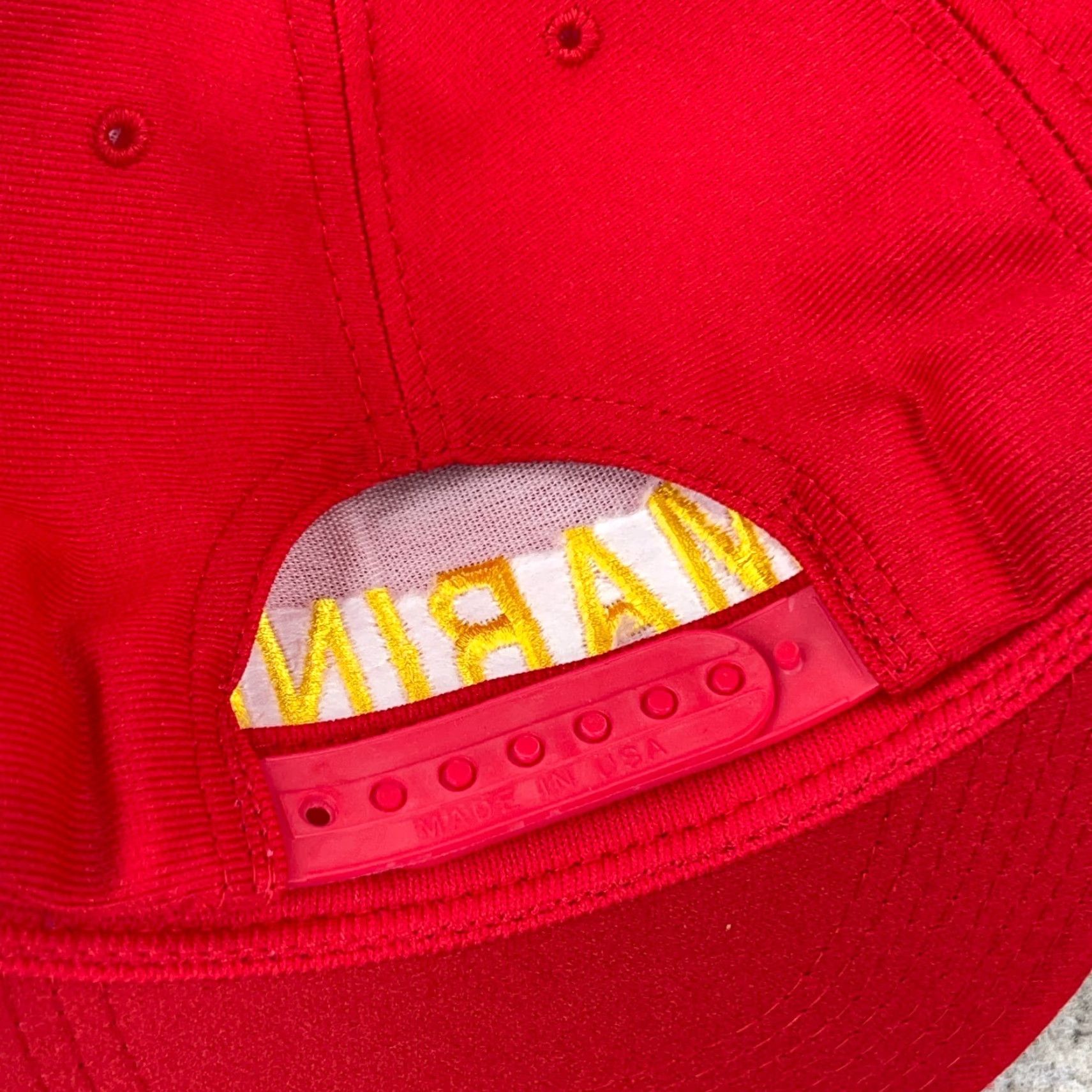 Vintage VINTAGE USMC Hat Cap Snapback Made In USA Embroidered Eagle Crest Red 90s Classic Logo Mens One Size Size ONE SIZE - 5 Thumbnail