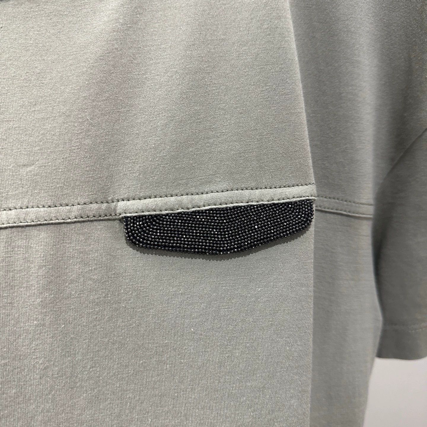 Brunello Cucinelli Brunello Cucinelli apr680 Beaded Crewneck SS Cotton S Size US S / EU 44-46 / 1 - 7 Thumbnail
