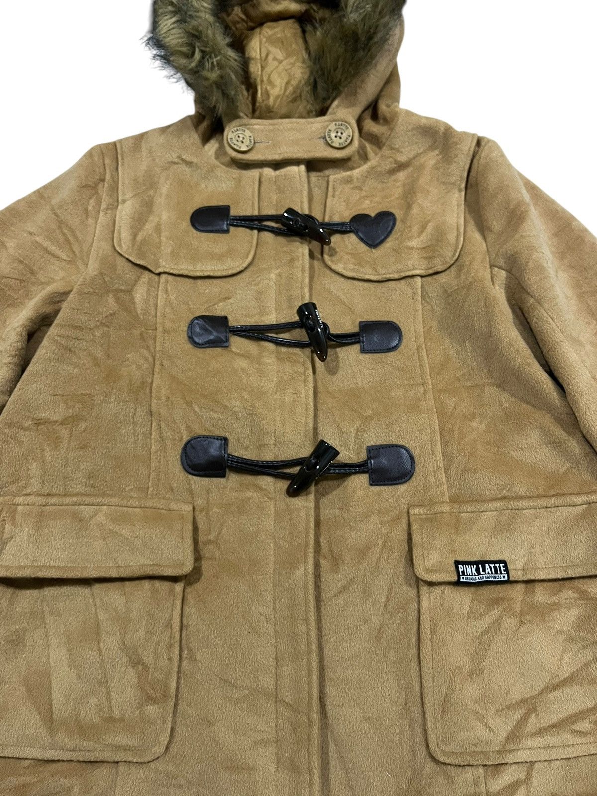 If Six Was Nine × Japanese Brand × Le Grande Bleu (L.G.B.) P.LATTE DUFFLE FUR RACCOON SUEDE JACKET Size US M / EU 48-50 / 2 - 3 Thumbnail