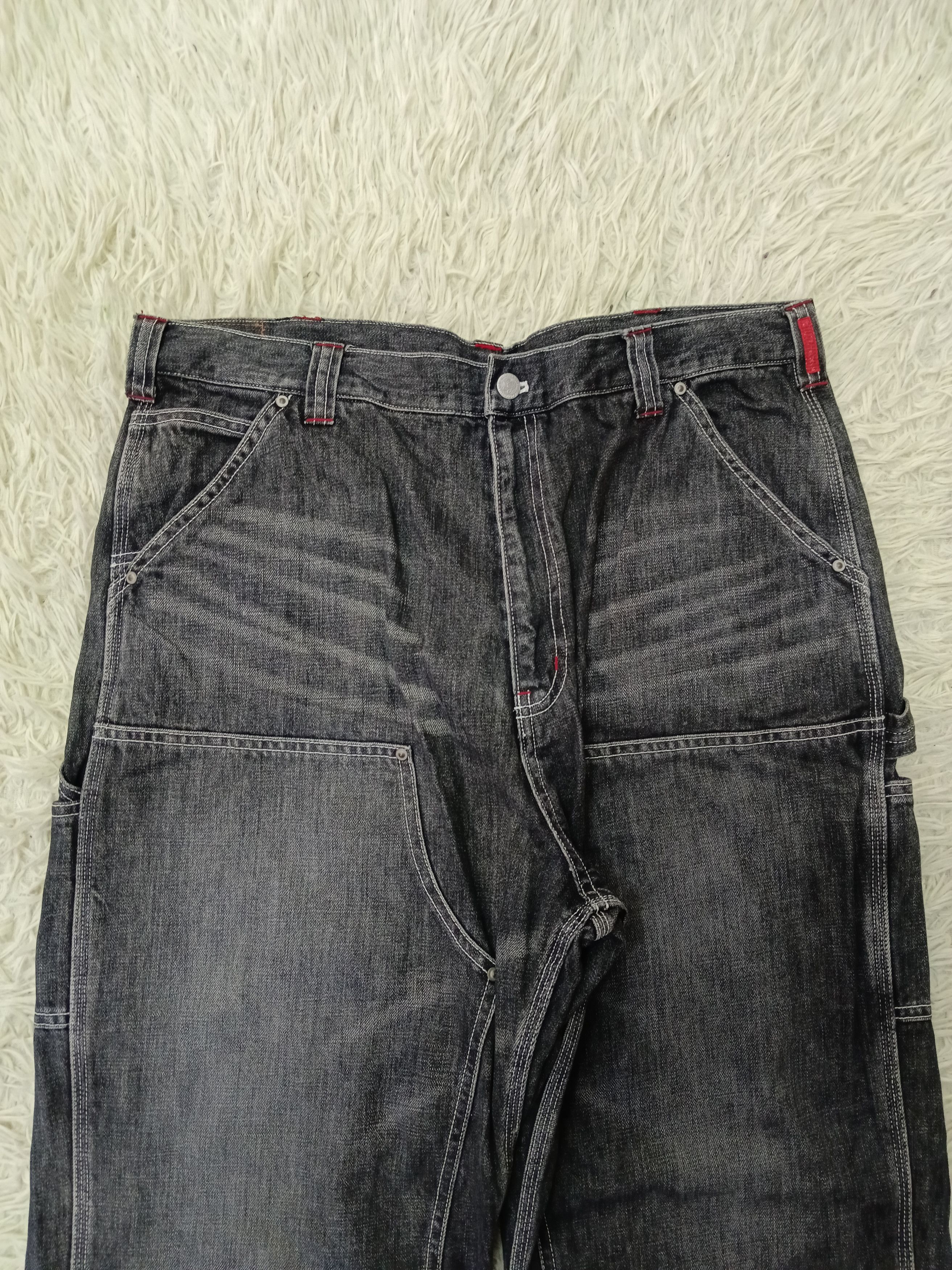 Japanese Brand DISTRESSED WIDE PANTS SURPASS DOUBLE KNEE CARPENTER DENIM Size US 37 - 4 Thumbnail
