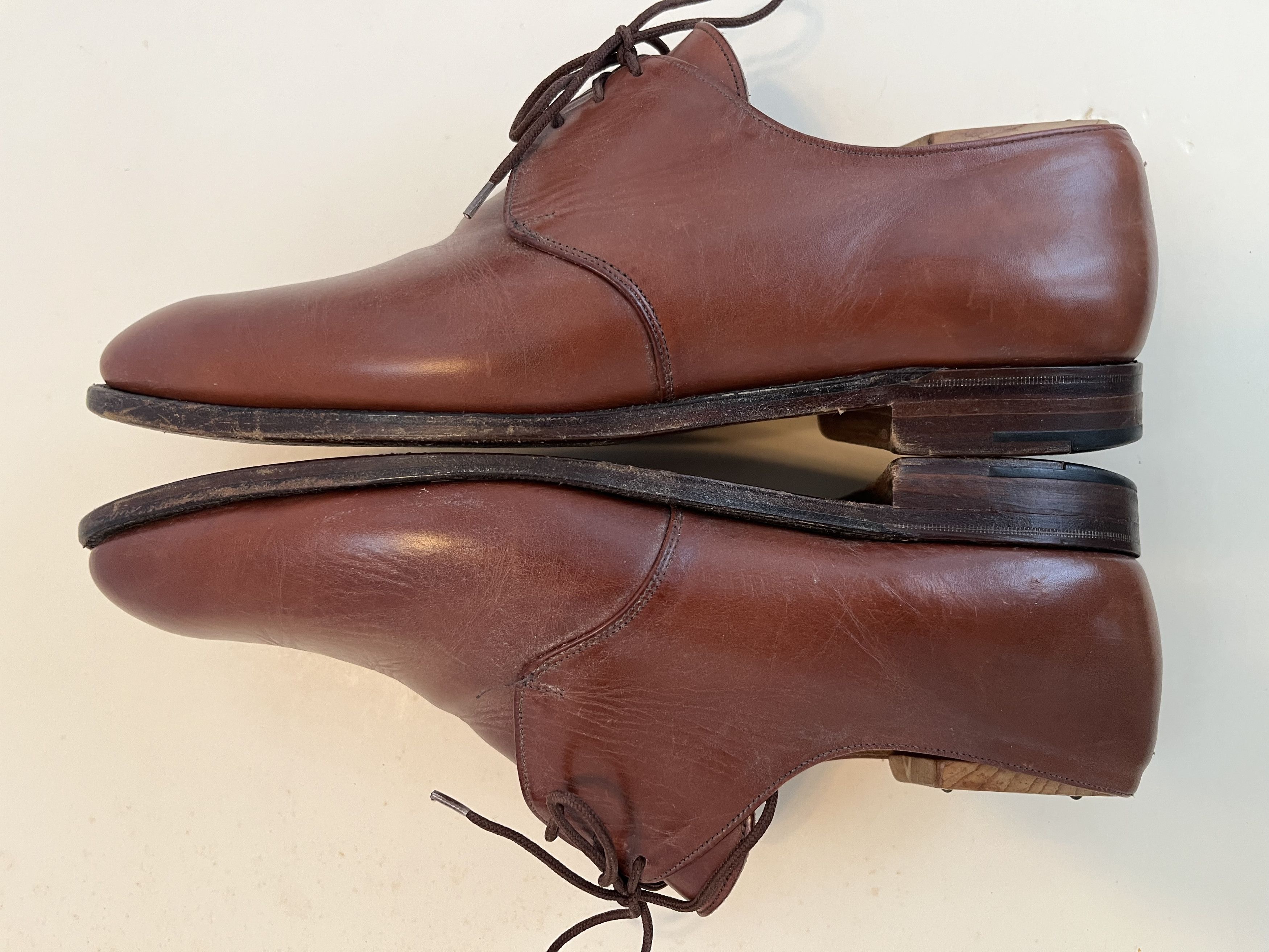 Brooks Brothers × Peal And Co Plain-Toe Tan-Brown Derbys Size US 10 / EU 43 - 9 Thumbnail