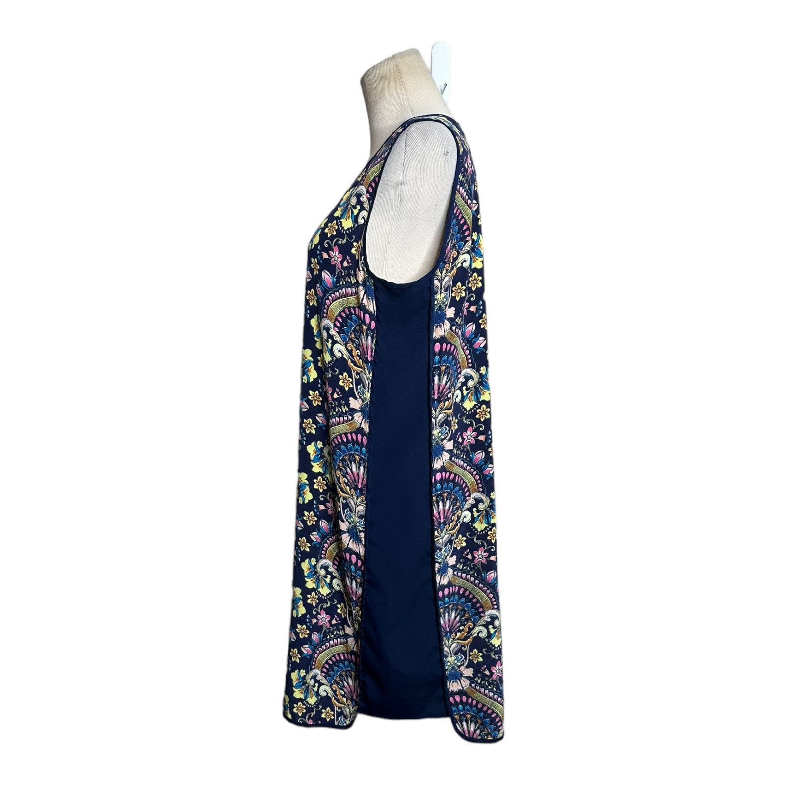 Anthropologie Kachel navy blue floral silk sleeveless mini dress size 12 Size XL / US 12-14 / IT 48-50 - 10 Thumbnail