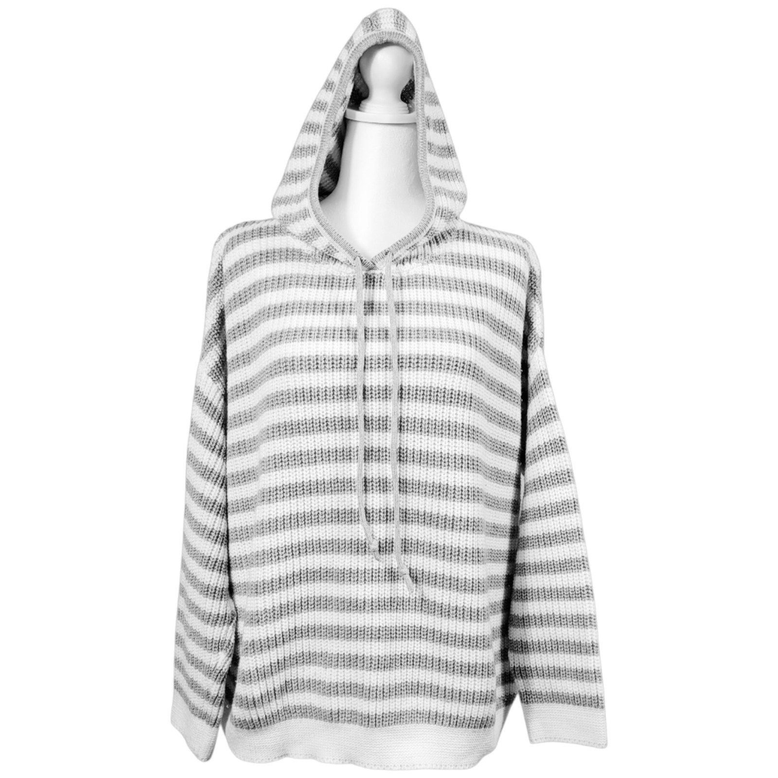Other Womens XL Time and Tru grey-white boyfriend oversized hooded Size XL / US 12-14 / IT 48-50 - 3 Thumbnail